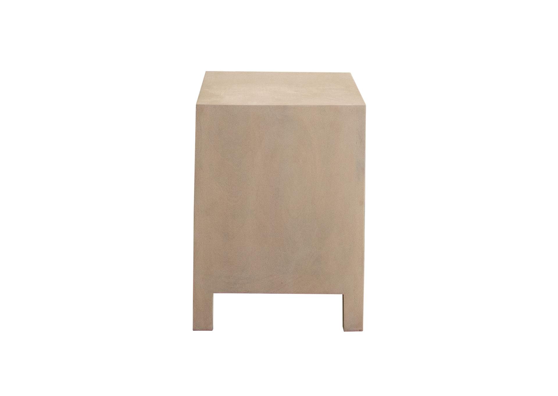 Palm Solid Mango Wood 2-door, 1-drawer End Table In Natural Finish W/ Woven Rope Door Fronts image 12