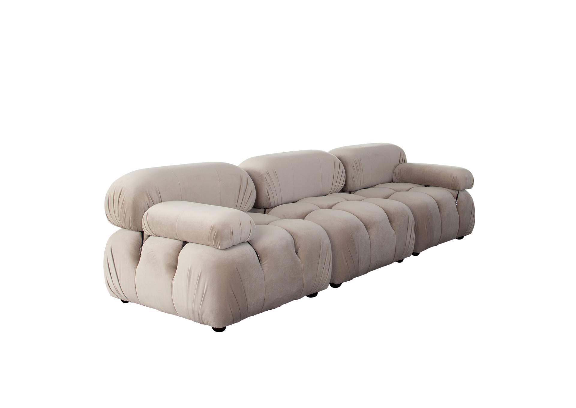 Paloma 3pc Modular 111 Inch Sofa In Mink Tan Velvet image 3