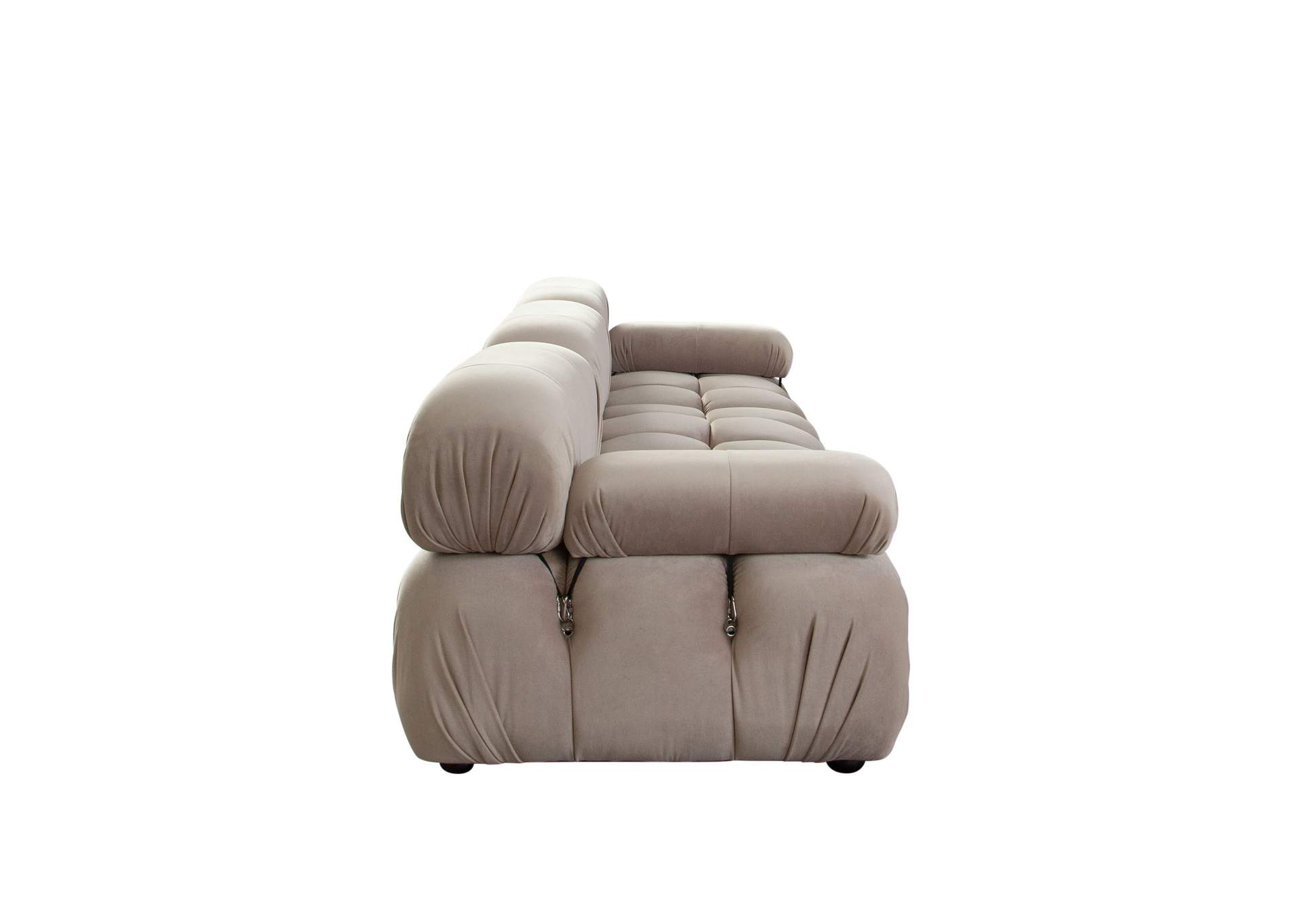Paloma 3pc Modular 111 Inch Sofa In Mink Tan Velvet image 4