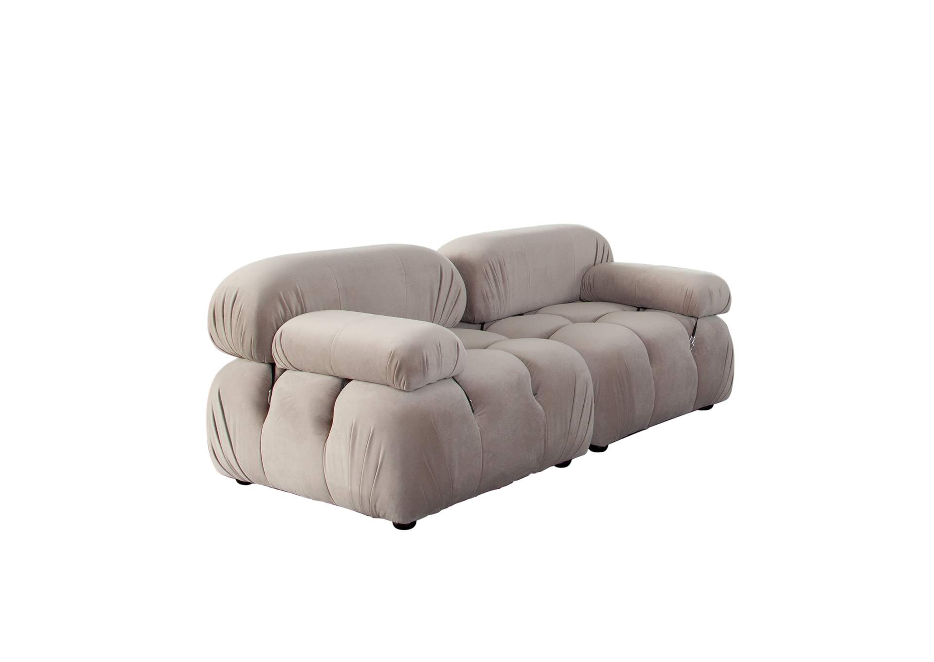 Paloma 2pc Modular 74 Inch Sofa In Mink Tan Velvet image 3