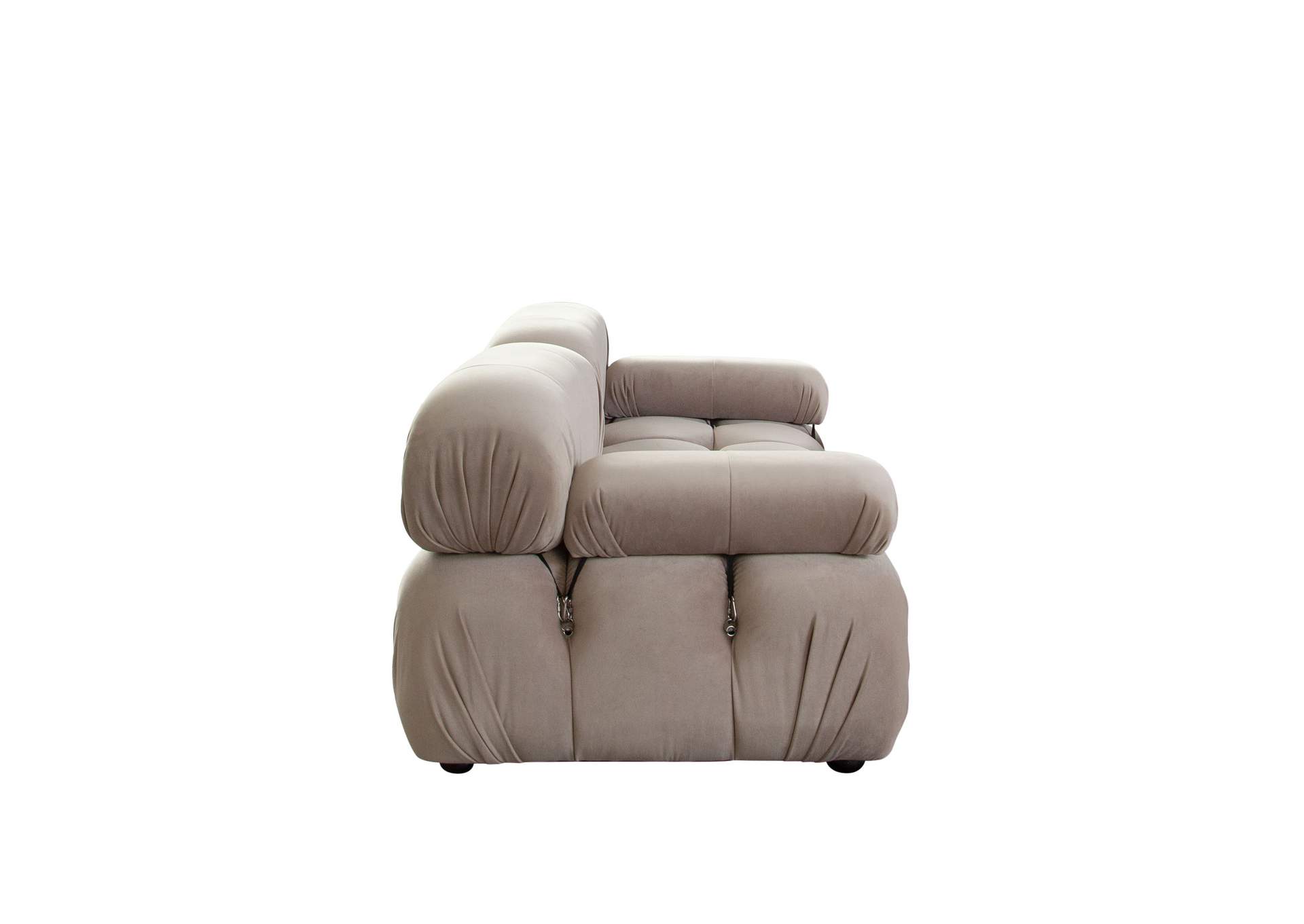 Paloma 2pc Modular 74 Inch Sofa In Mink Tan Velvet image 4