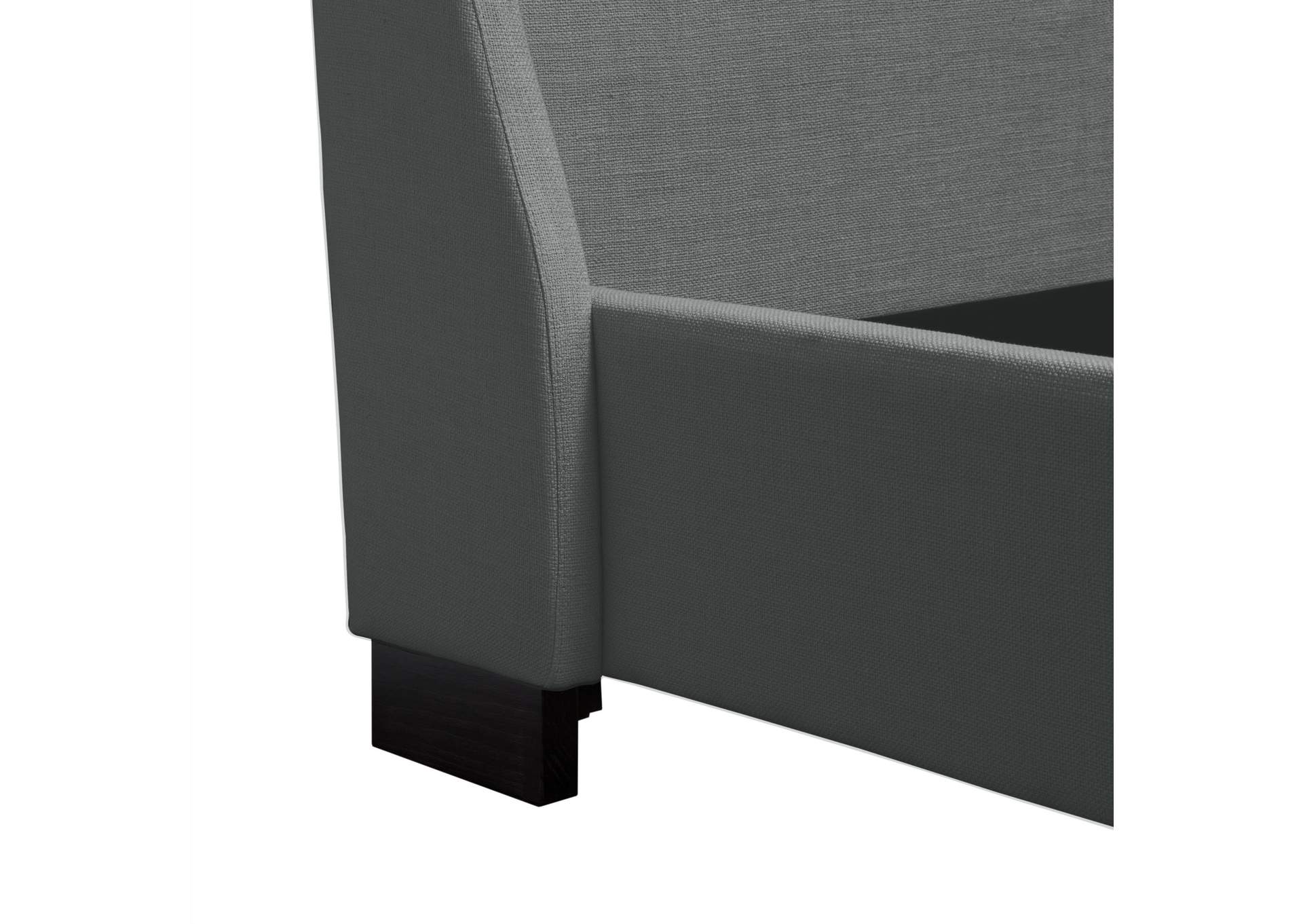 Park Avenue Eastern King Tufted Bed With Vintage Wing In Grey Linen image 12
