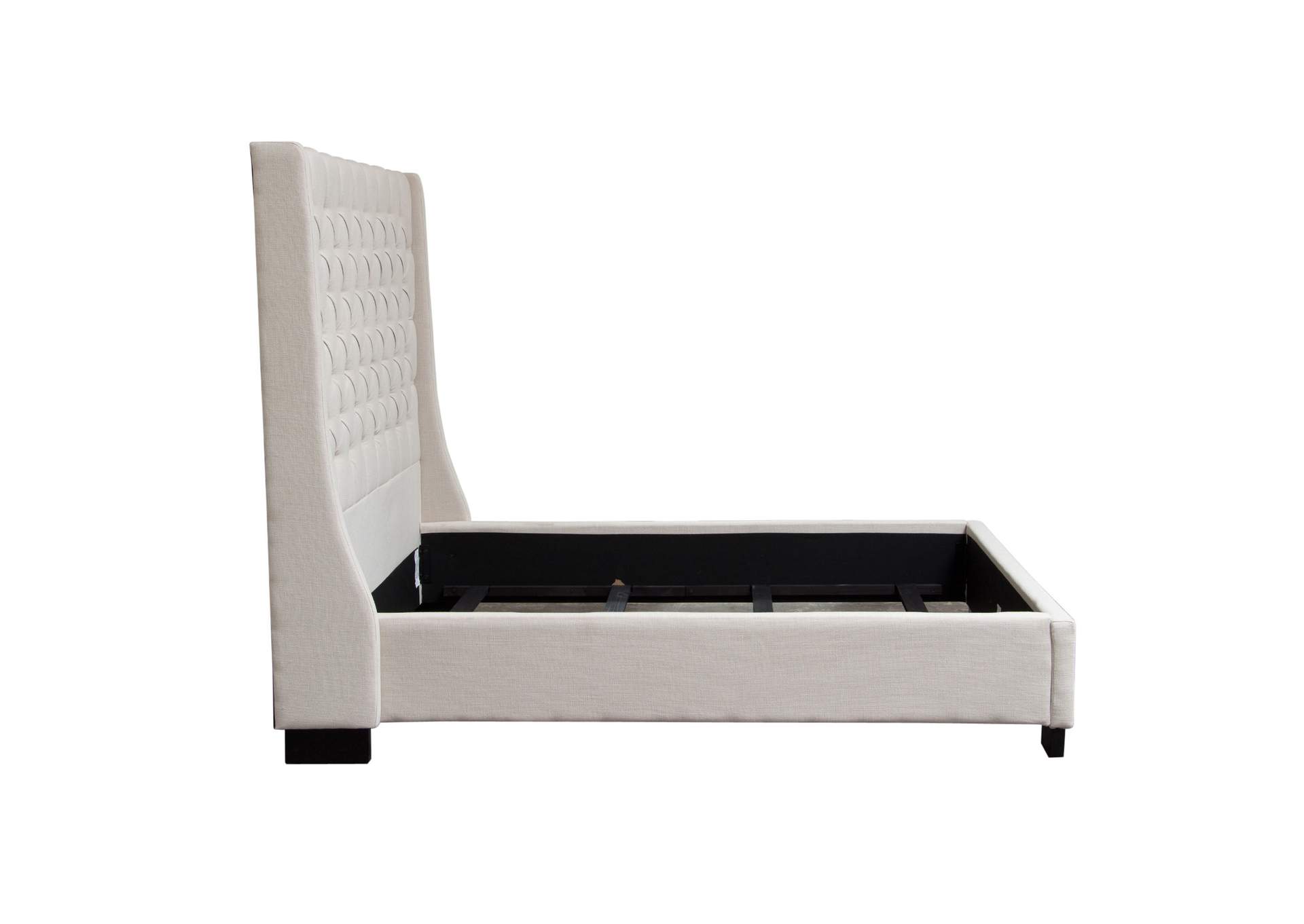 Park Avenue Eastern King Tufted Bed With Vintage Wing In Desert Sand Linen image 10