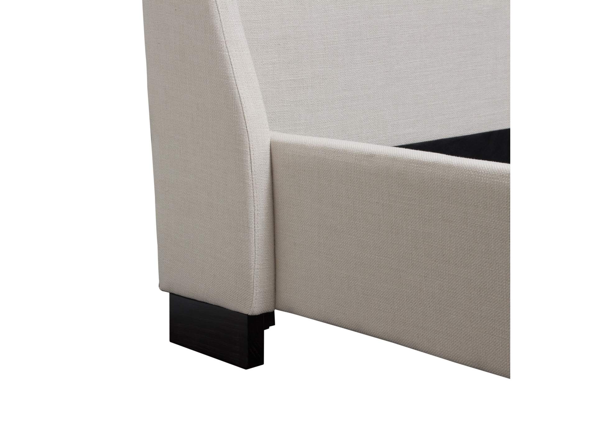 Park Avenue Eastern King Tufted Bed With Vintage Wing In Desert Sand Linen image 12