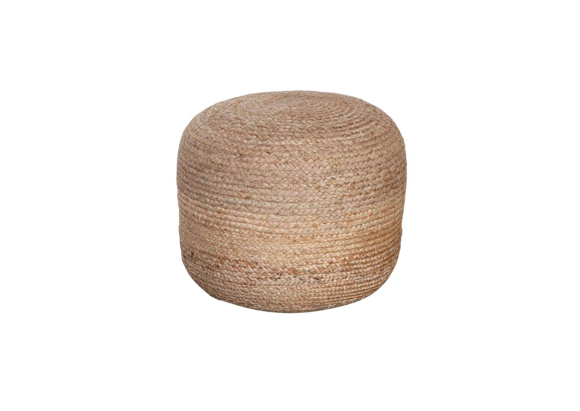 Round Pouf In Natural Jute Fiber image 3