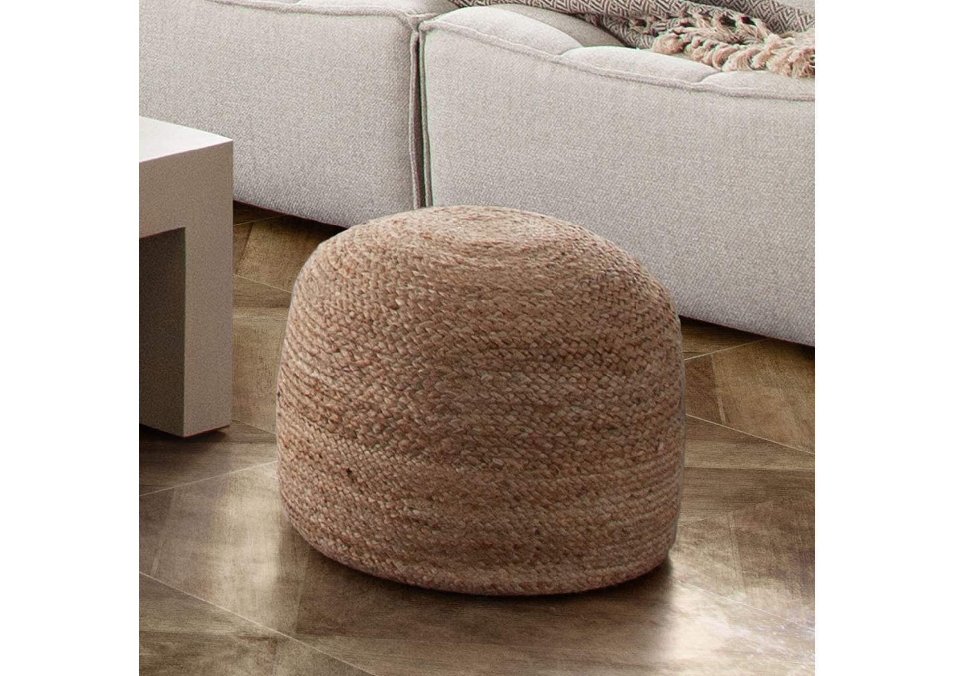 Round Pouf In Natural Jute Fiber image 6