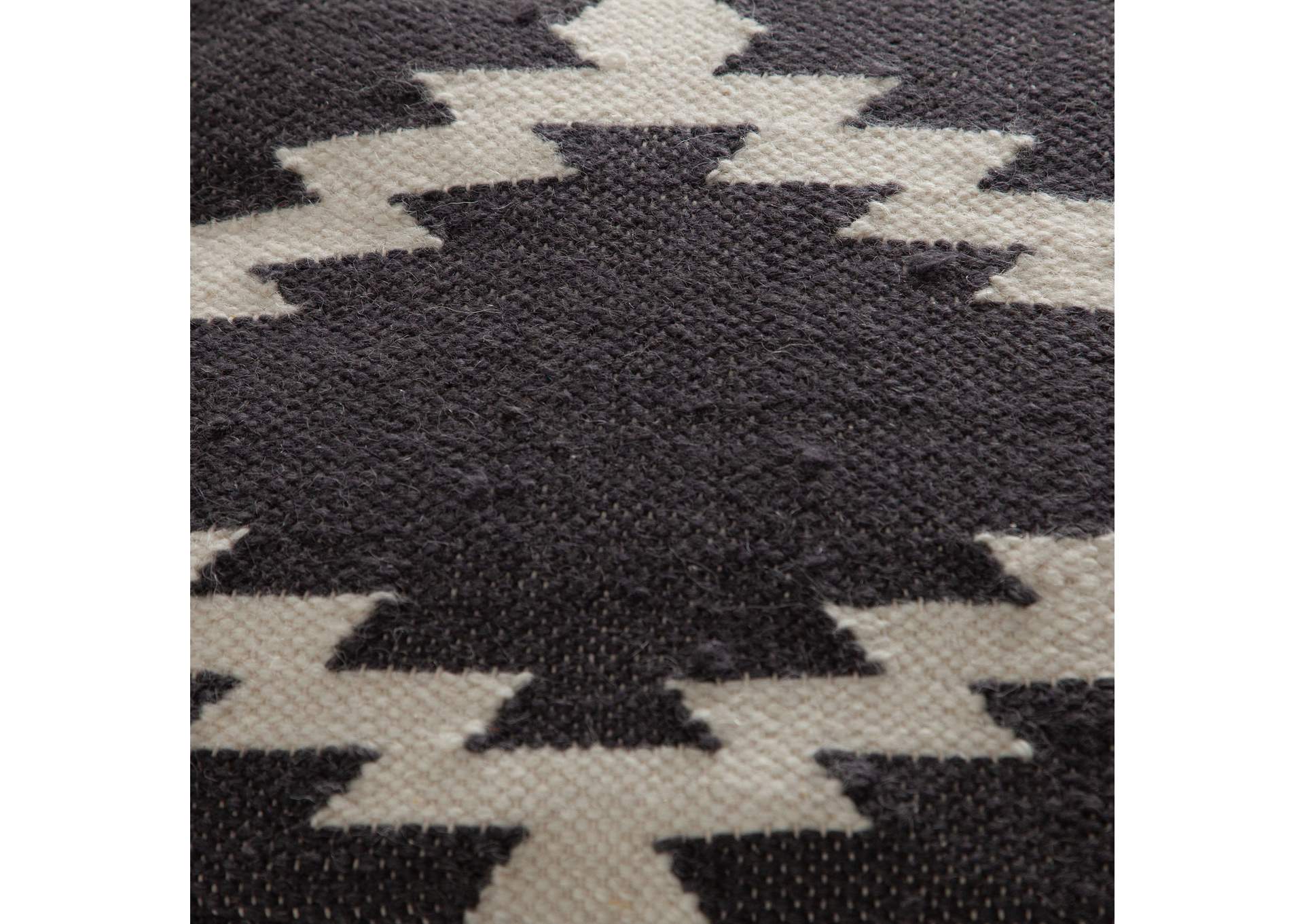 Square Pouf In White/grey Pattern Wool image 9
