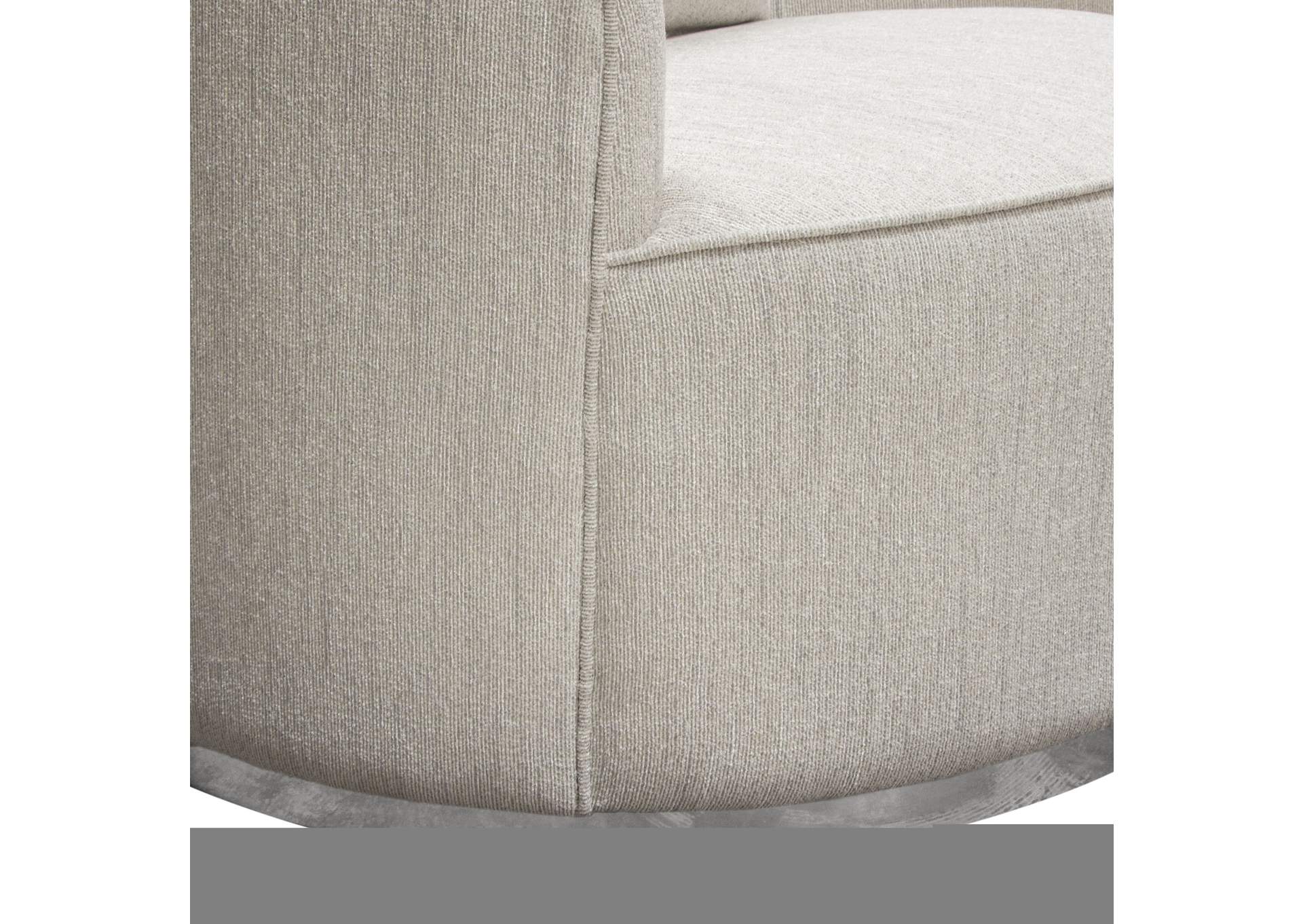 Raven Chair In Light Cream Fabric W/ Brushed Silver Accent Trim image 20