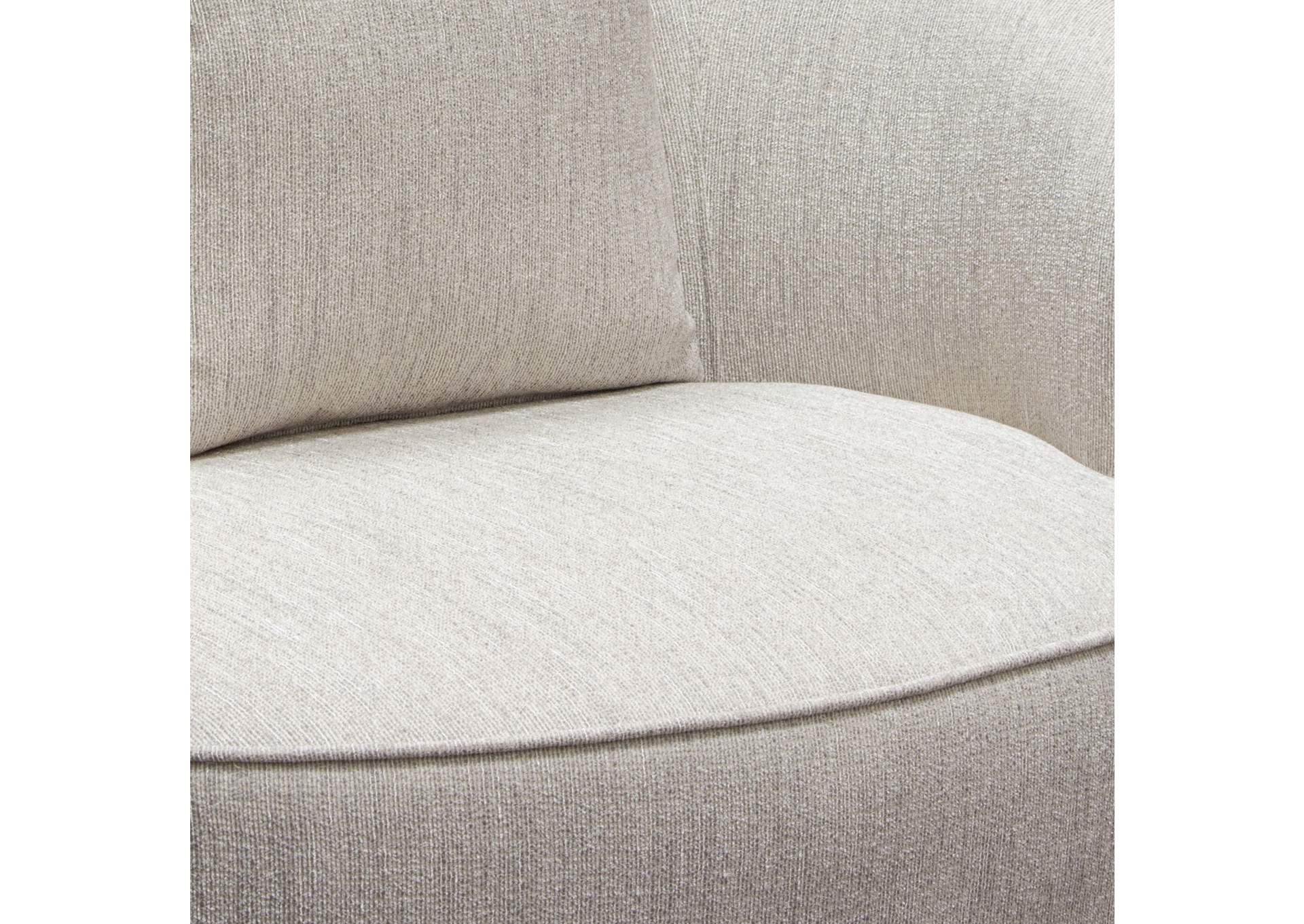 Raven Chair In Light Cream Fabric W/ Brushed Silver Accent Trim image 17