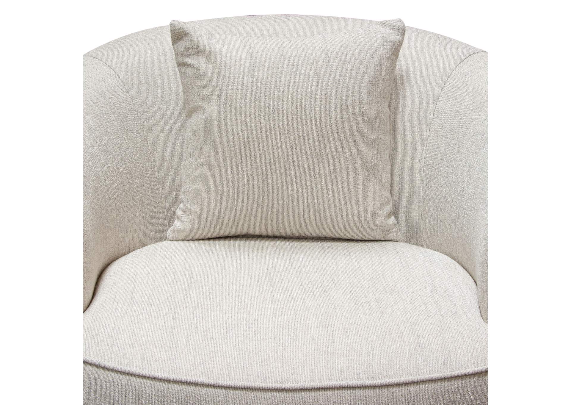Raven Chair In Light Cream Fabric W/ Brushed Silver Accent Trim image 15