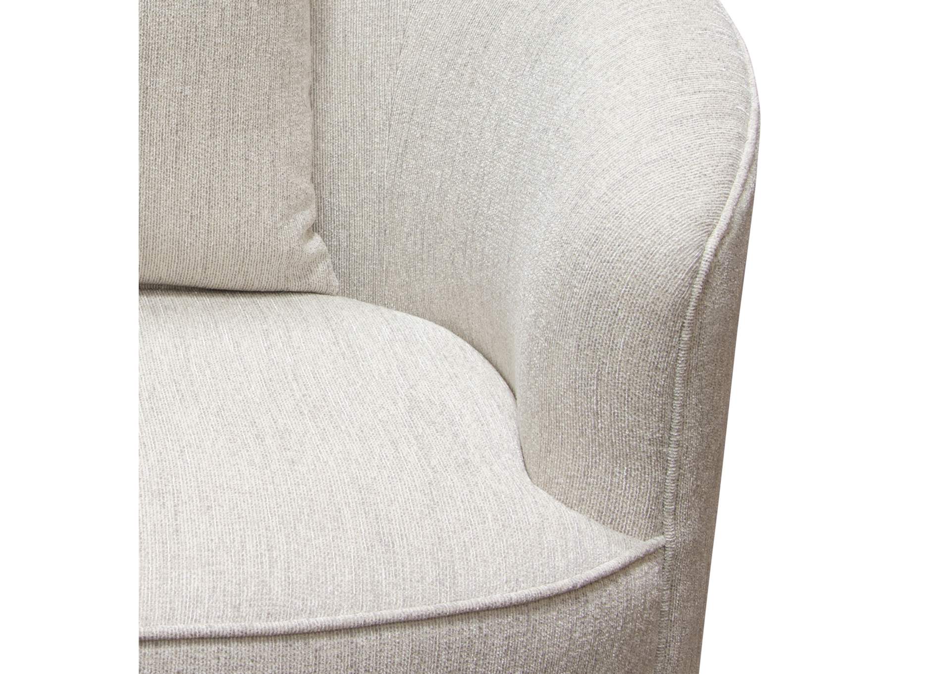 Raven Chair In Light Cream Fabric W/ Brushed Silver Accent Trim image 14