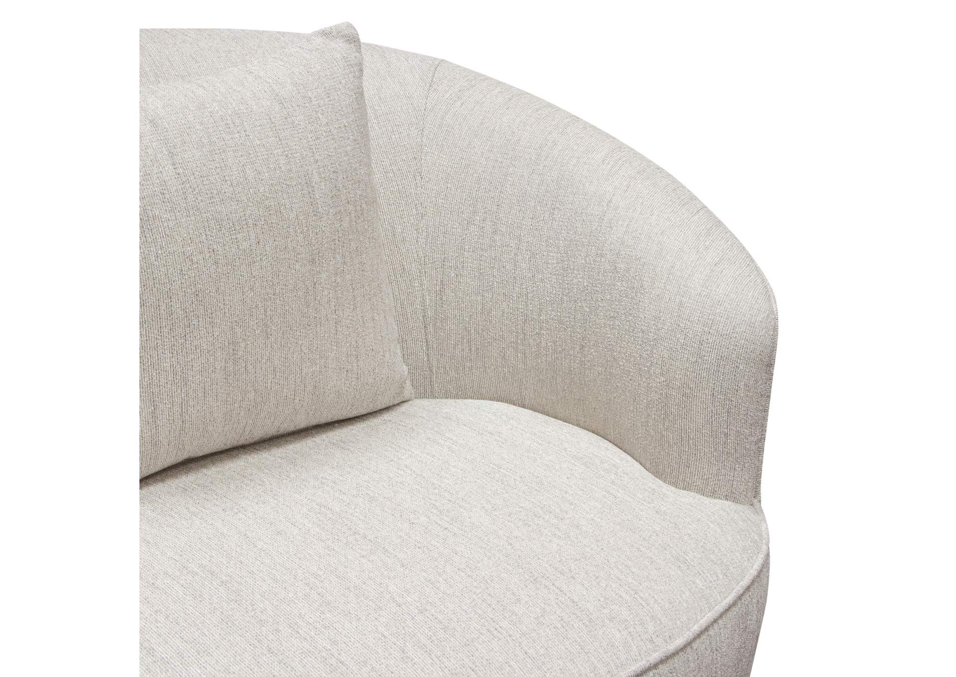 Raven Chair In Light Cream Fabric W/ Brushed Silver Accent Trim image 13