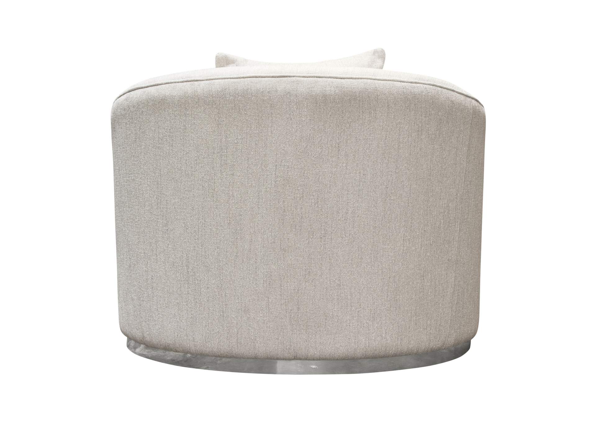 Raven Chair In Light Cream Fabric W/ Brushed Silver Accent Trim image 5