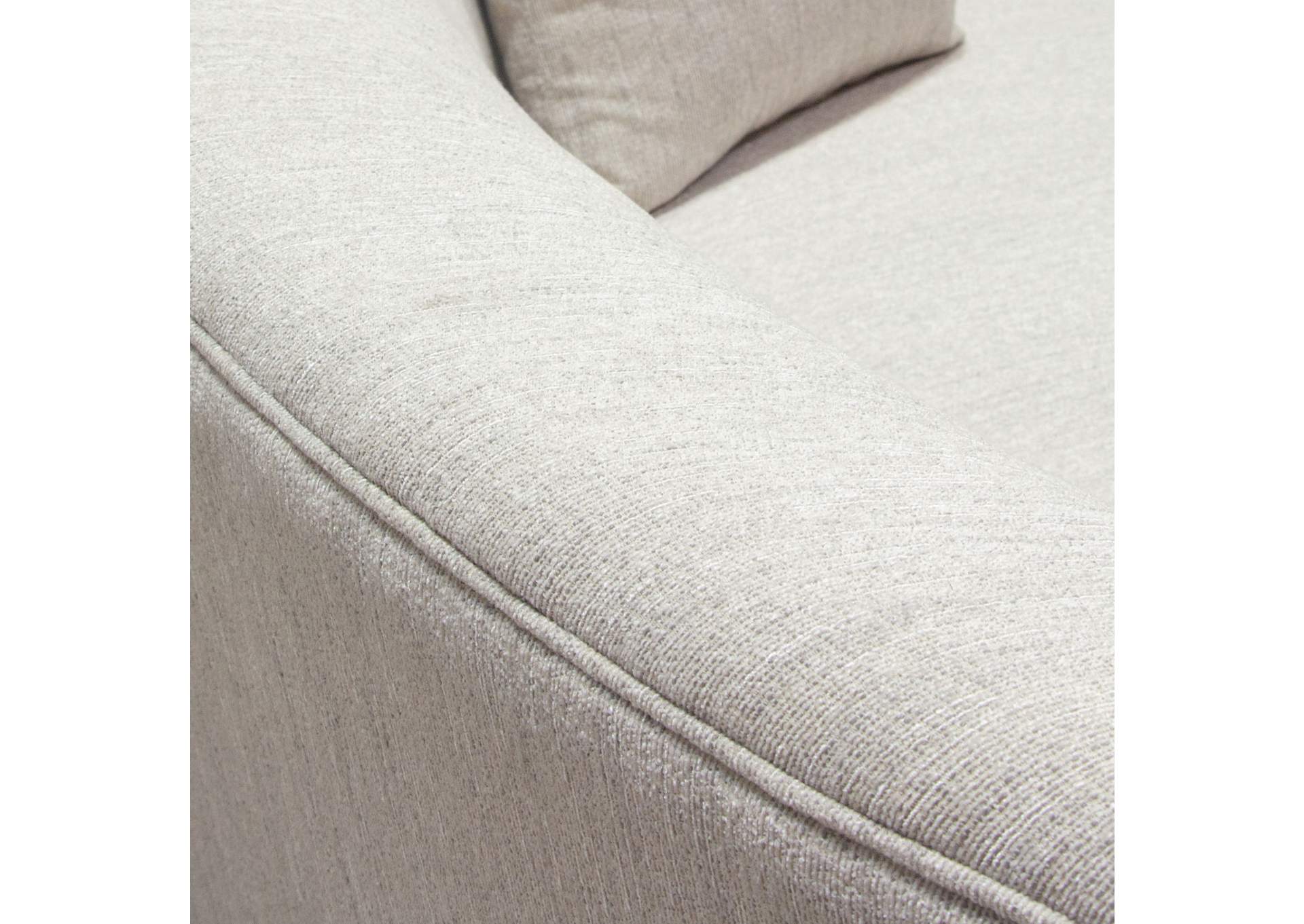 Raven Sofa In Light Cream Fabric W/ Brushed Silver Accent Trim image 13