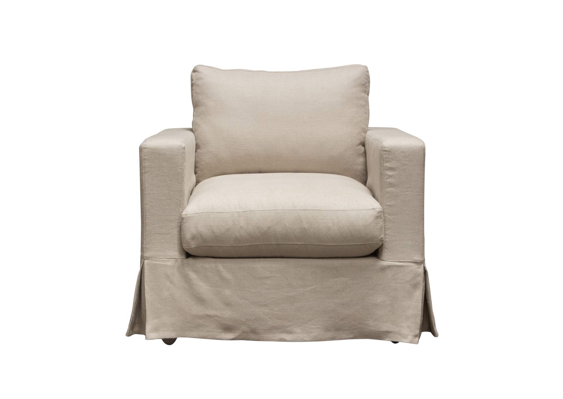 Savannah Slip-cover Chair In Sand Natural Linen image 1