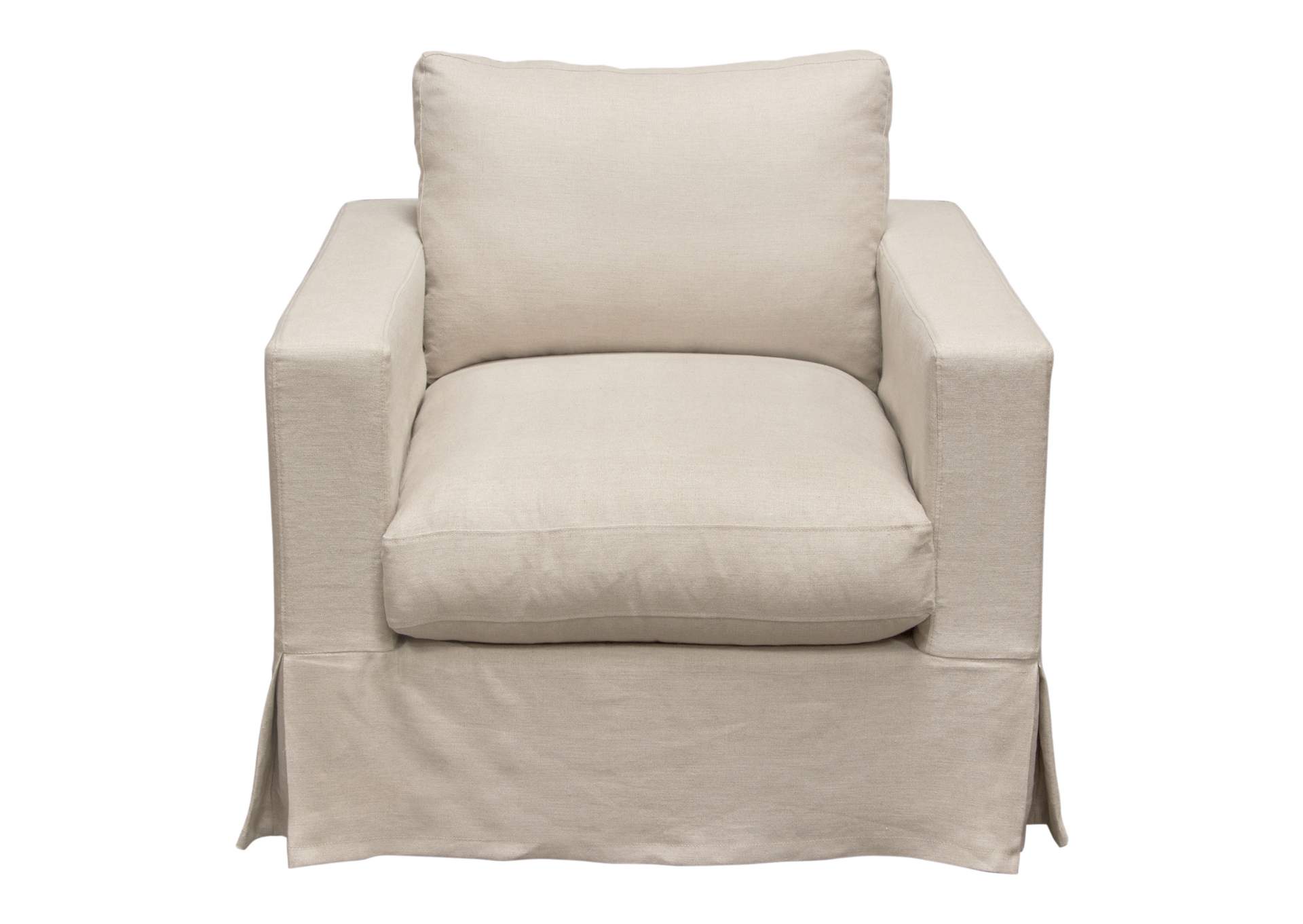 Savannah Slip-cover Chair In Sand Natural Linen image 3