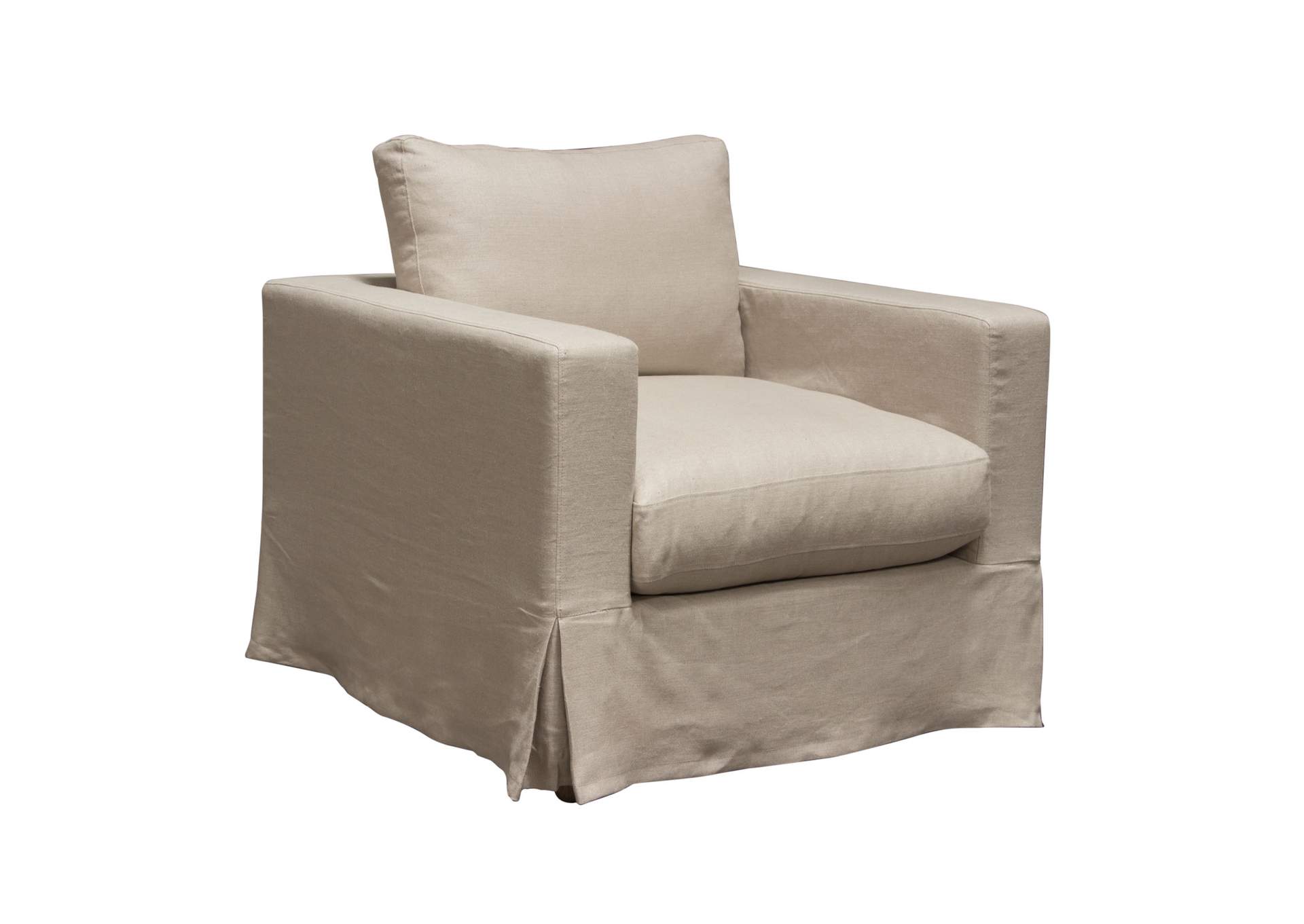 Savannah Slip-cover Chair In Sand Natural Linen image 4