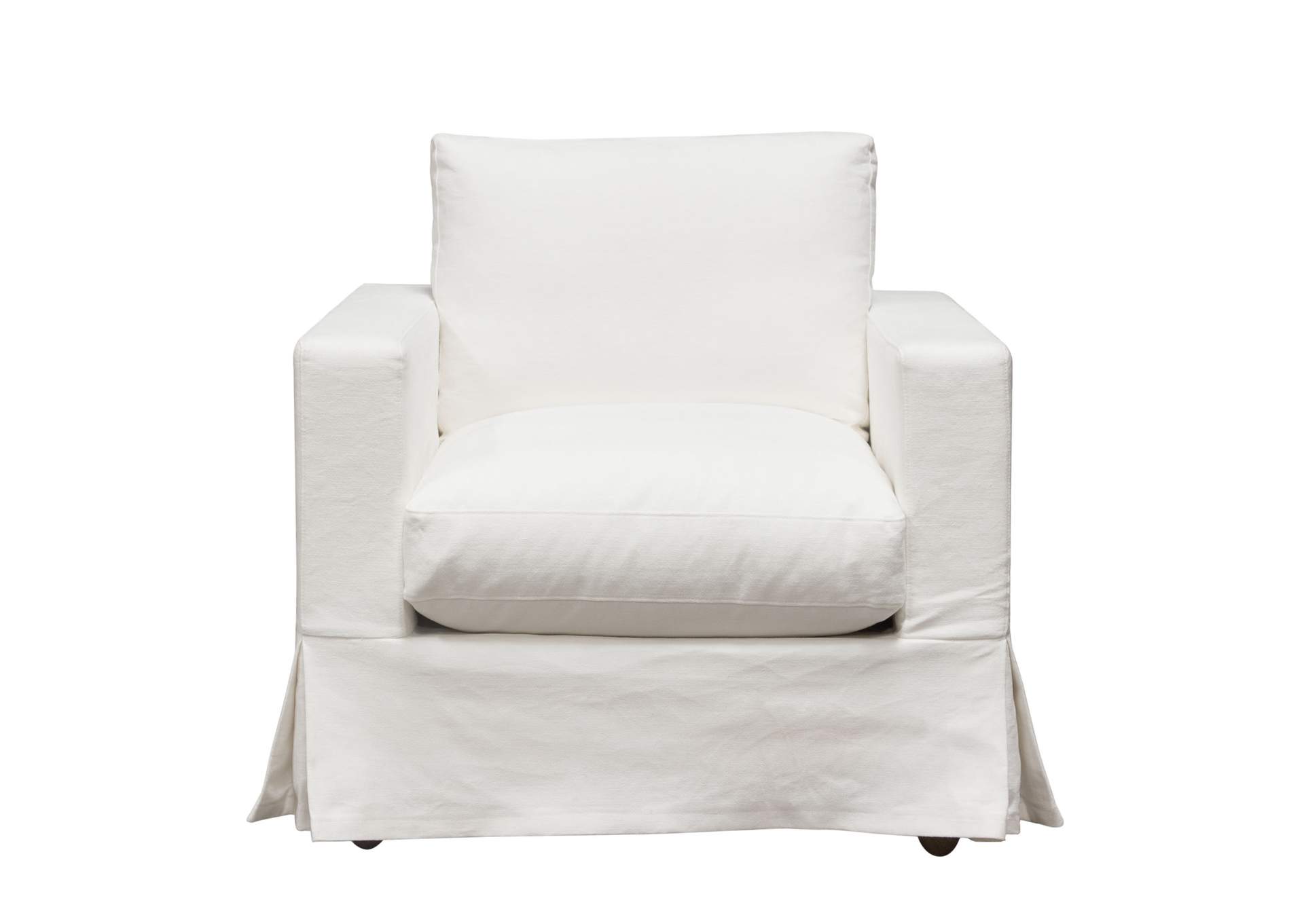 Savannah Slip-cover Chair In White Natural Linen image 1