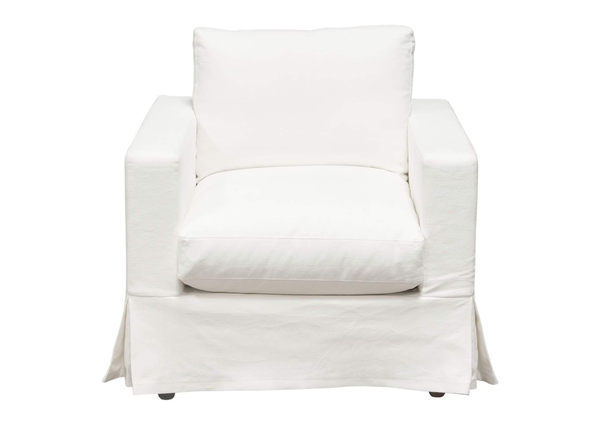 Savannah Slip-cover Chair In White Natural Linen image 3