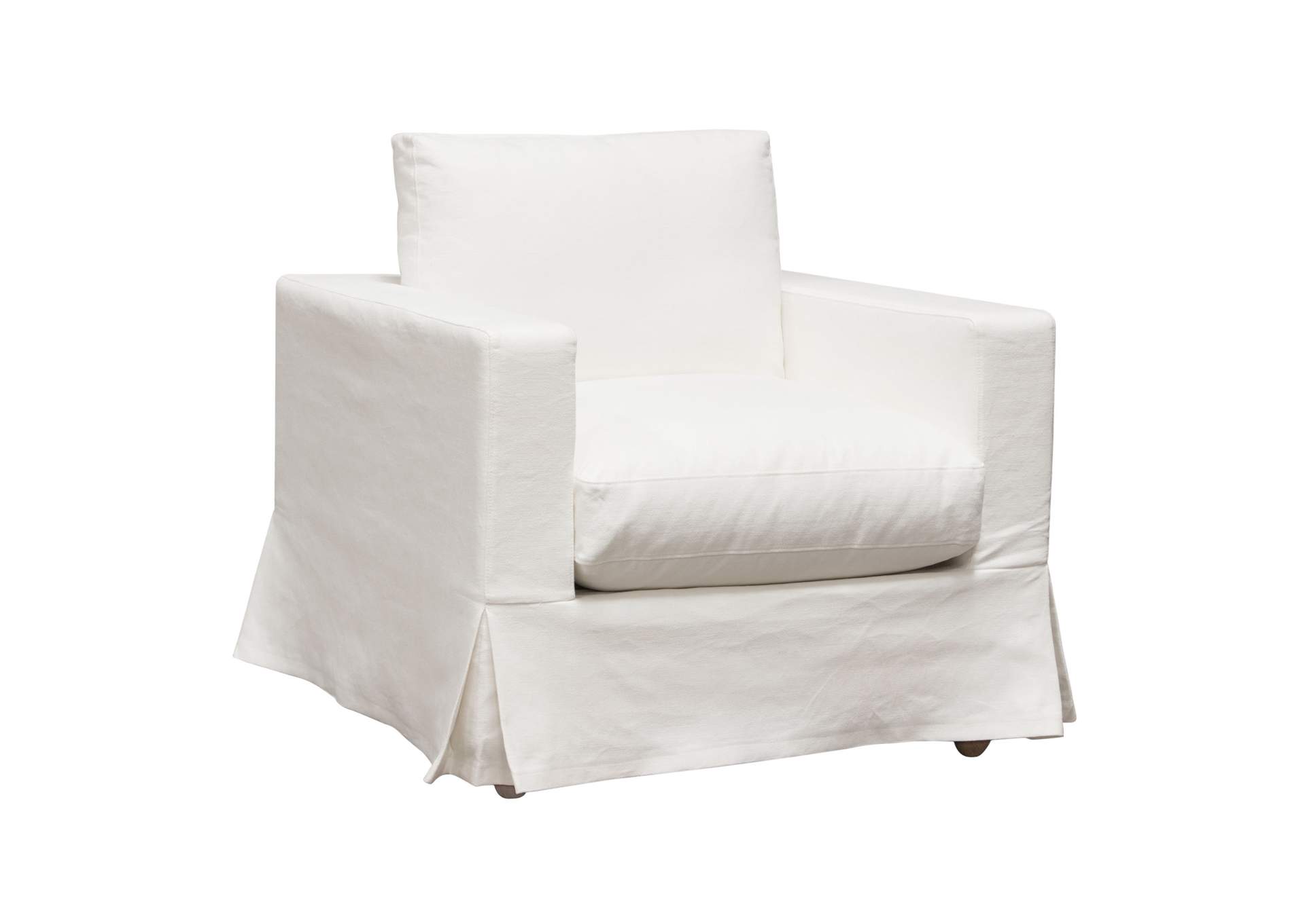 Savannah Slip-cover Chair In White Natural Linen image 4