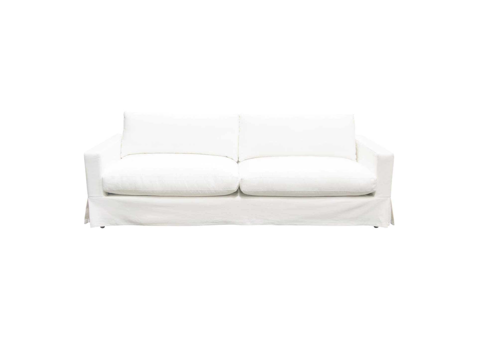 Savannah Slip-cover Sofa In White Natural Linen image 1