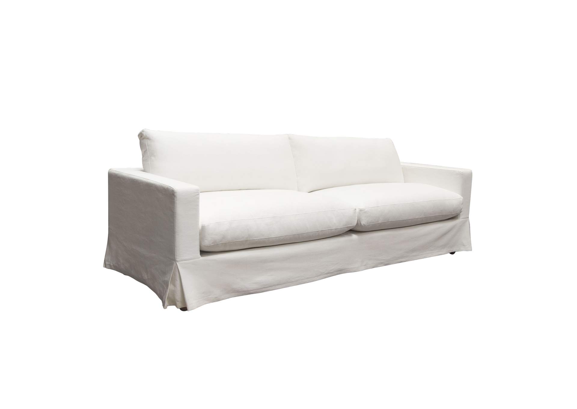 Savannah Slip-cover Sofa In White Natural Linen image 3
