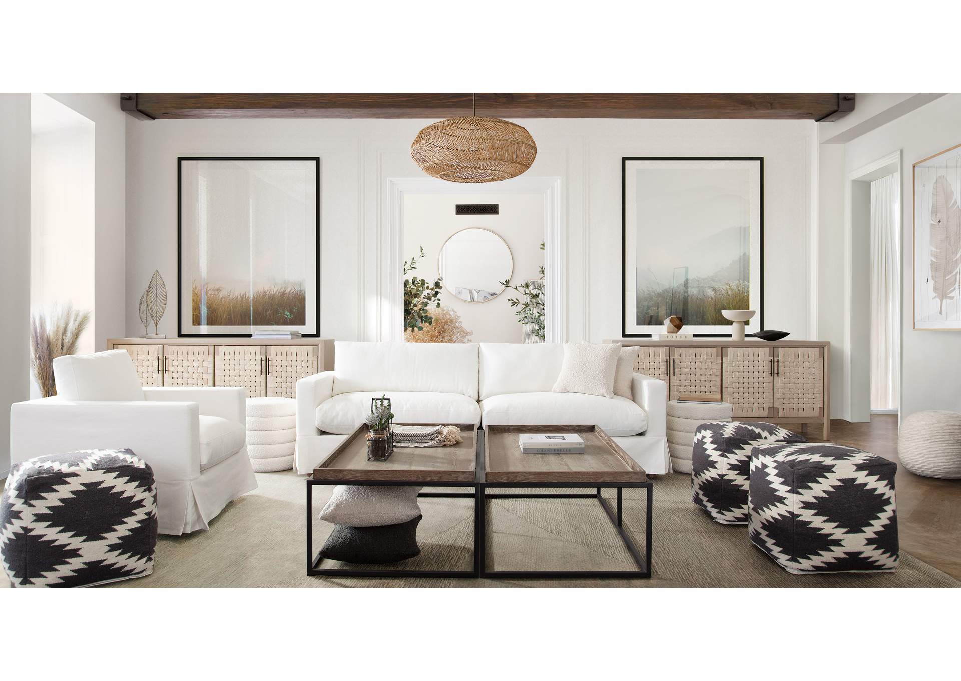 Savannah Slip-cover Sofa In White Natural Linen image 7