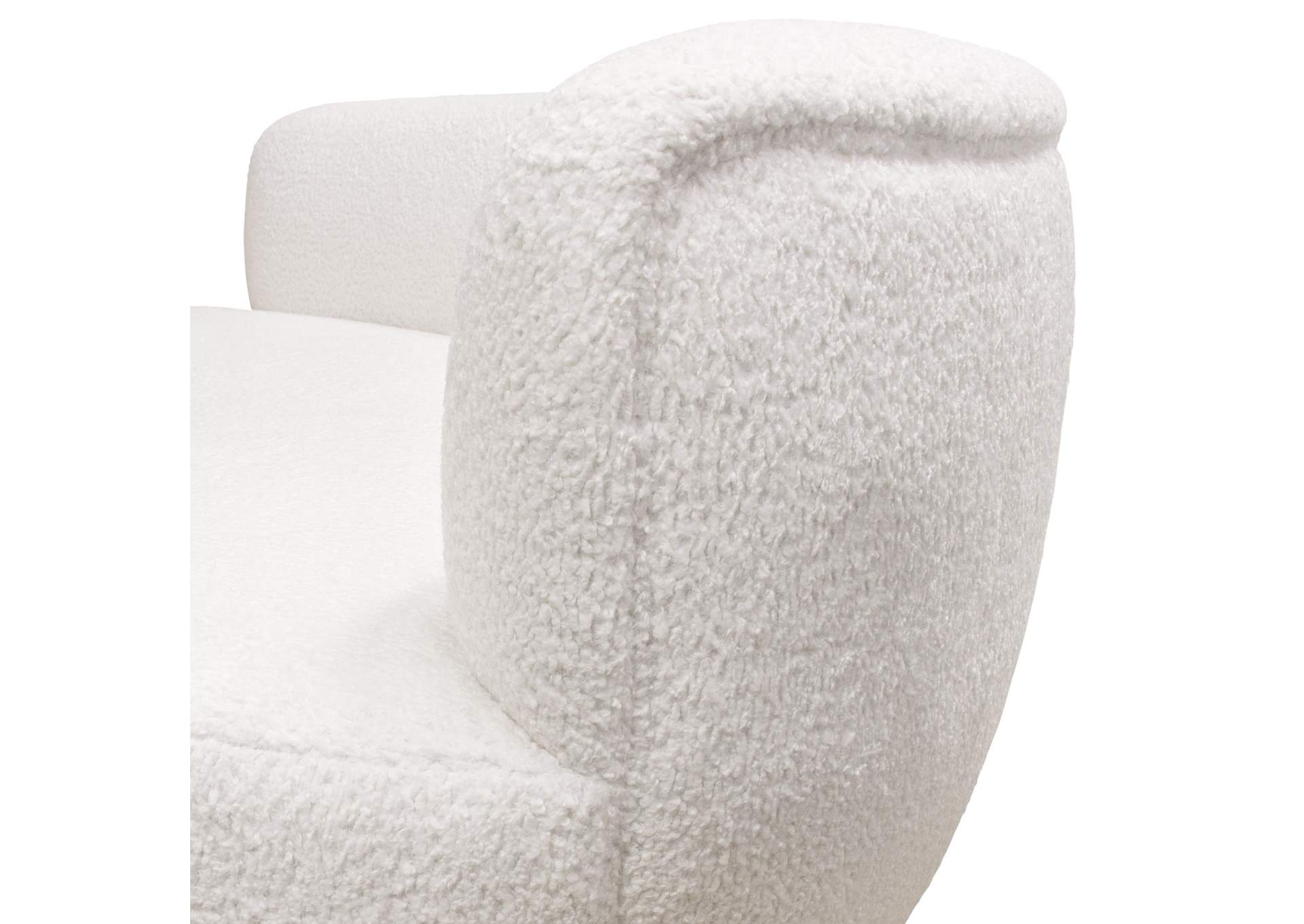 Simone Curved Sofa In White Faux Sheepskin Fabric image 18