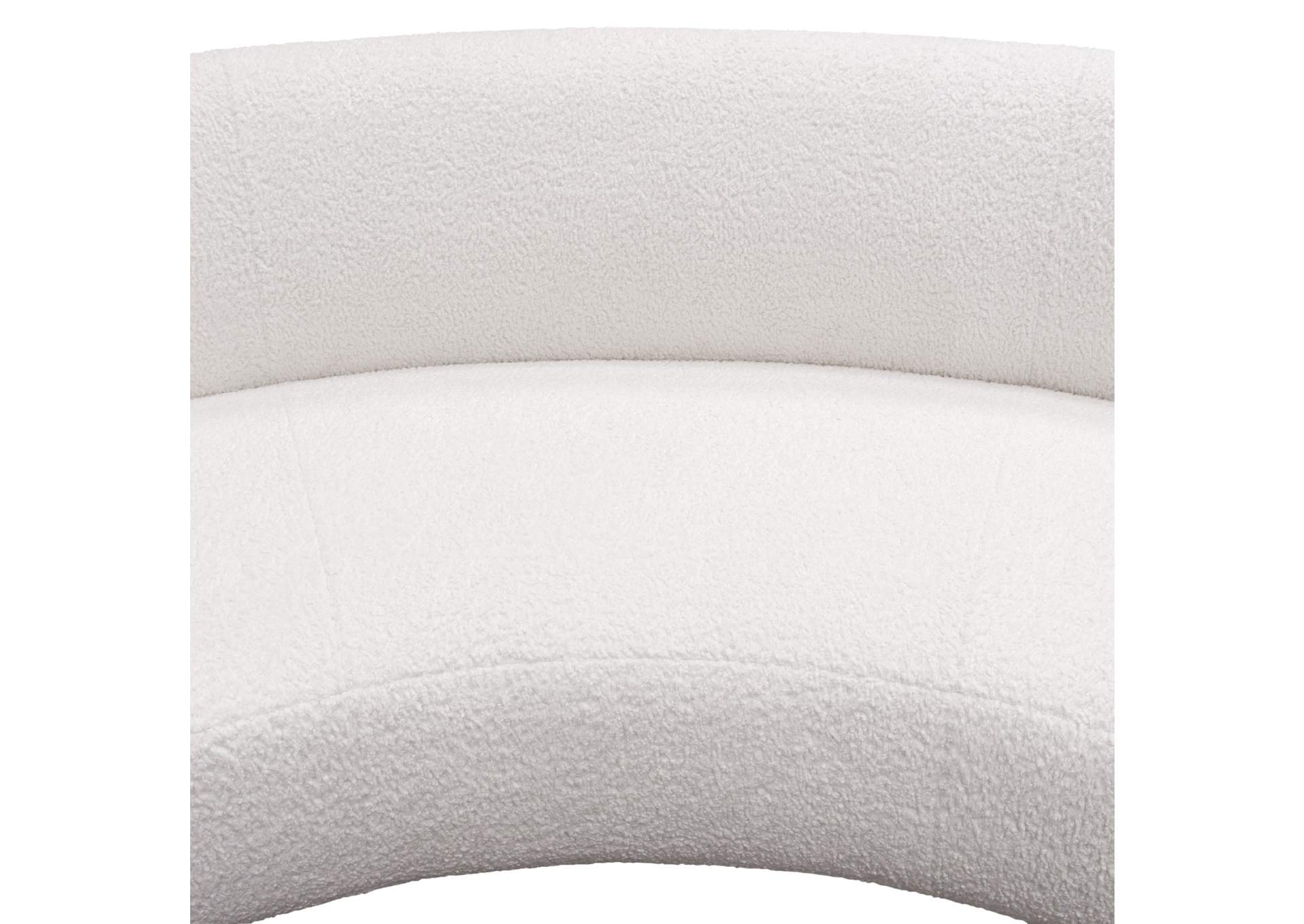 Simone Curved Sofa In White Faux Sheepskin Fabric image 14