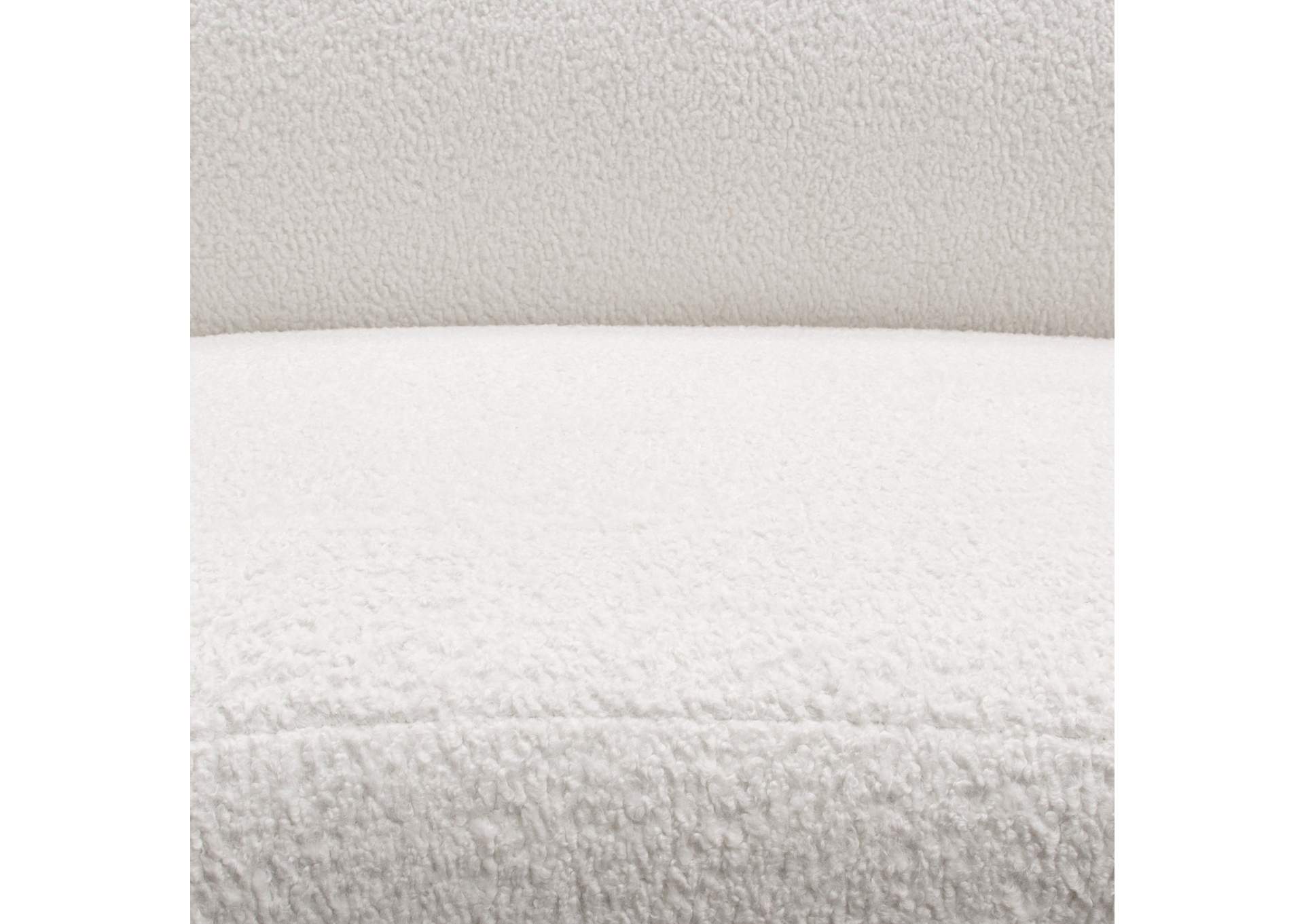 Simone Curved Sofa In White Faux Sheepskin Fabric image 13