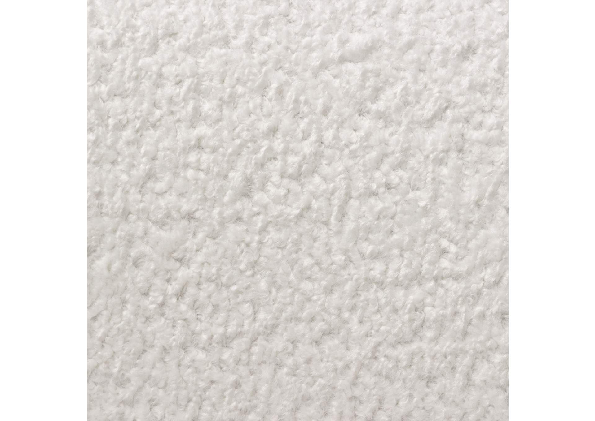 Simone Curved Sofa In White Faux Sheepskin Fabric image 8