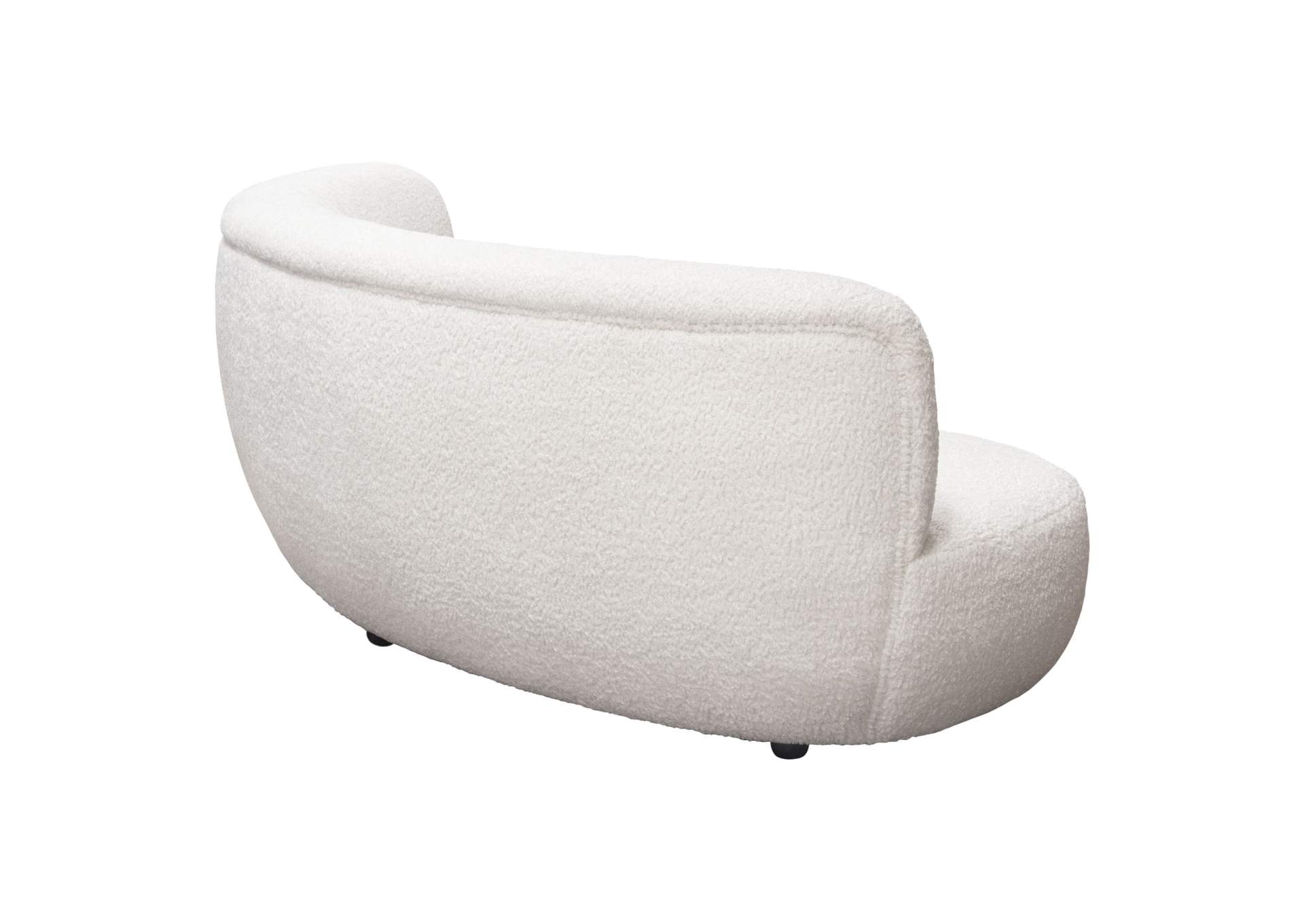 Simone Curved Sofa In White Faux Sheepskin Fabric image 7