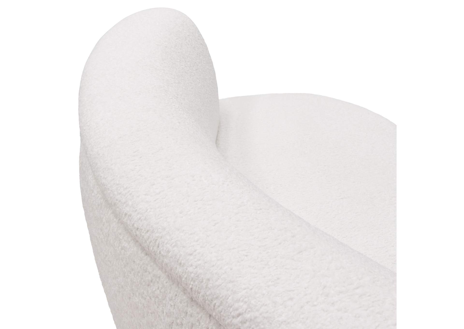 Simone Curved Sofa In White Faux Sheepskin Fabric image 4