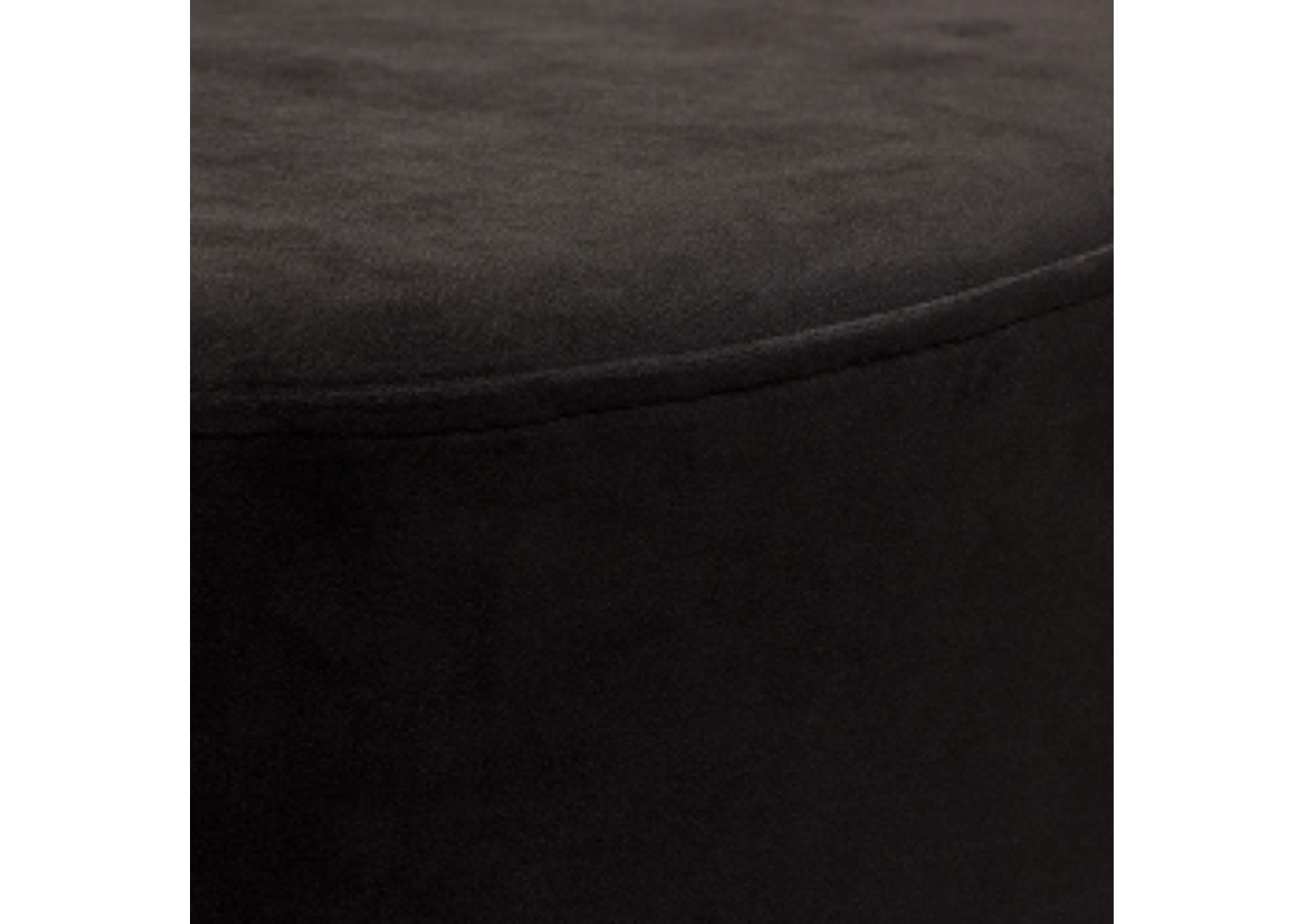 Sorbet Round Accent Ottoman In Black Velvet W/ Gold Metal Band Accent image 9