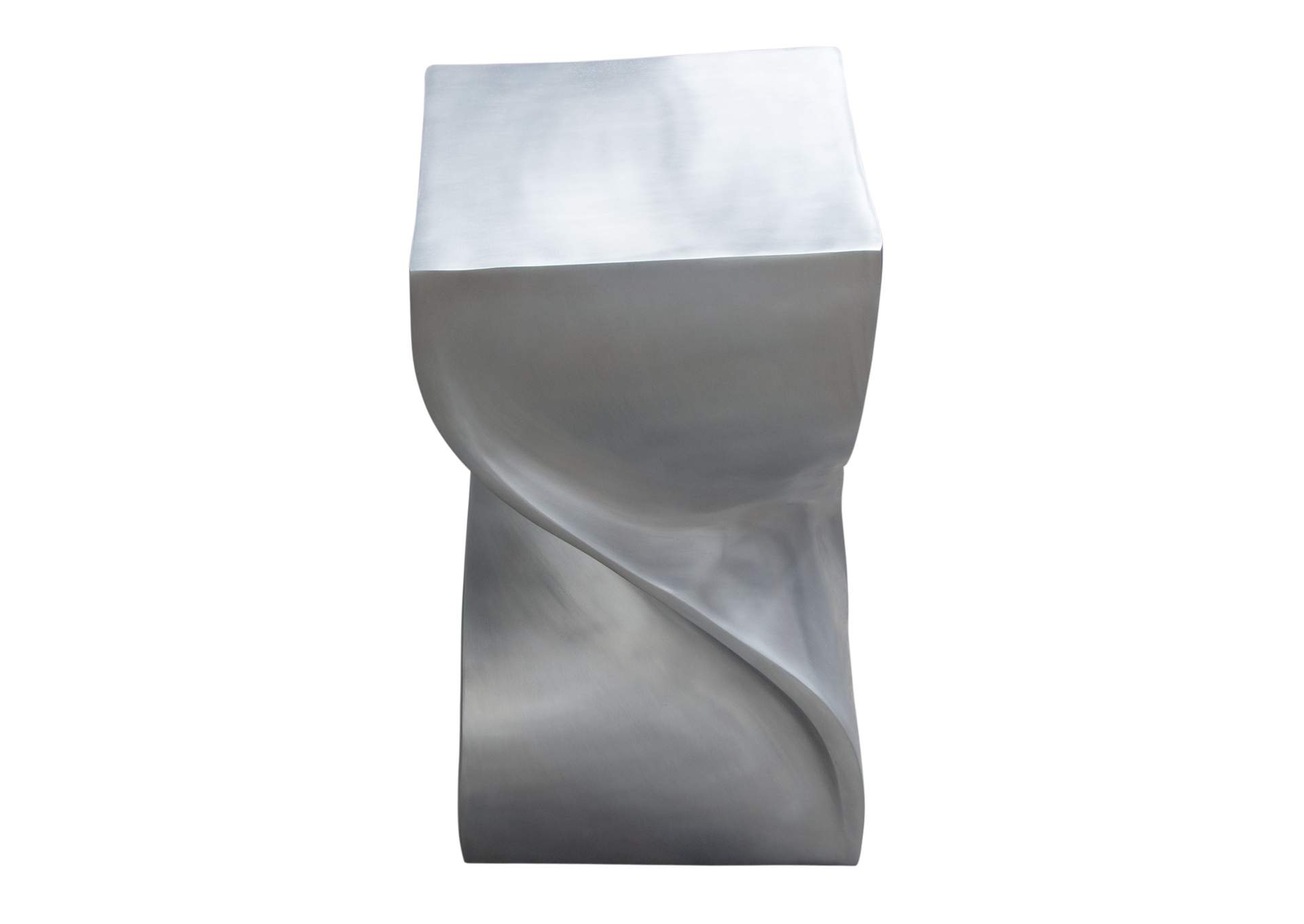 Spire Square Accent Table In Casted Aluminum In Nickel Finish image 9