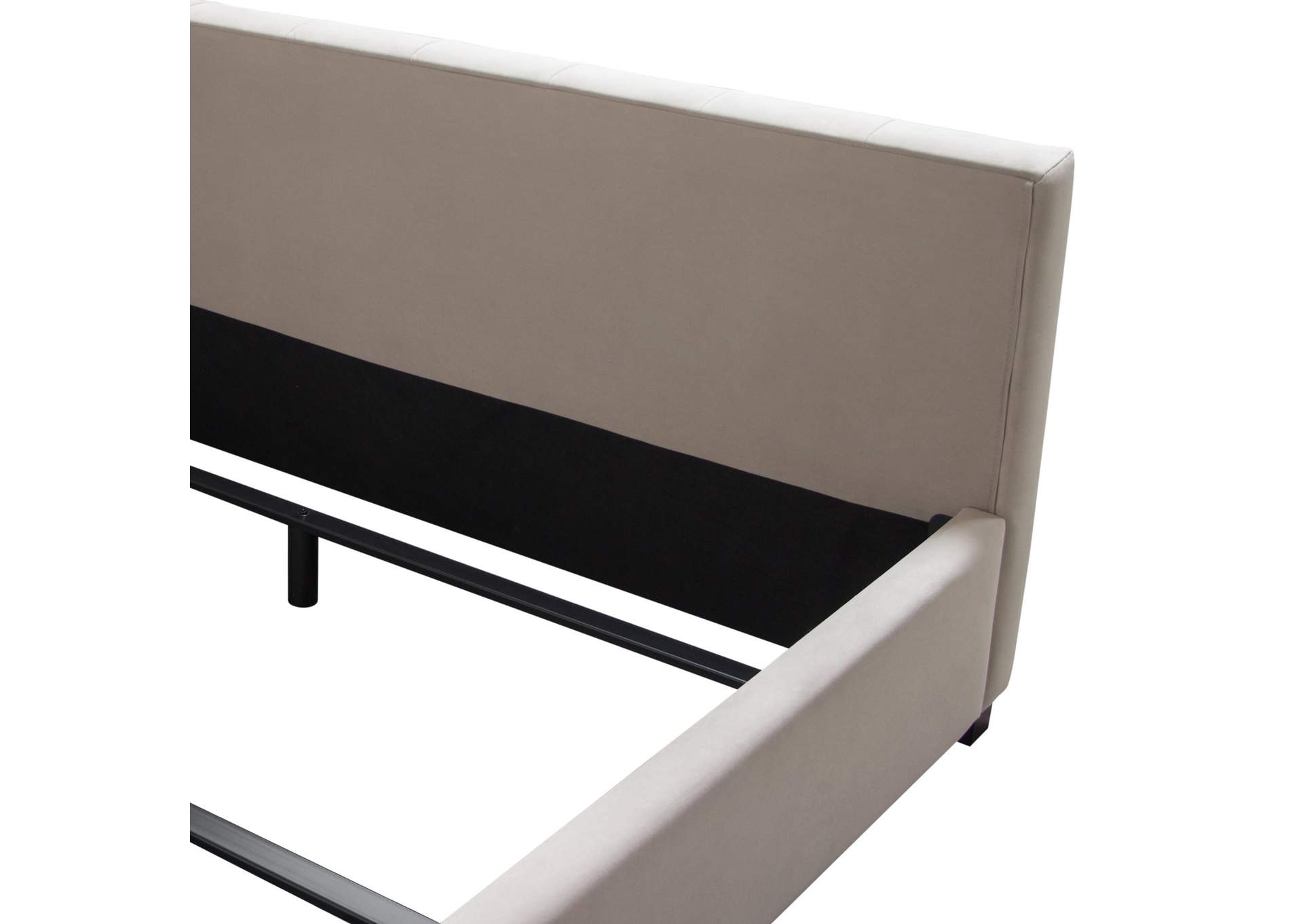 Venus Vertical Channel Tufted Eastern King Bed In Light Grey Velvet image 13