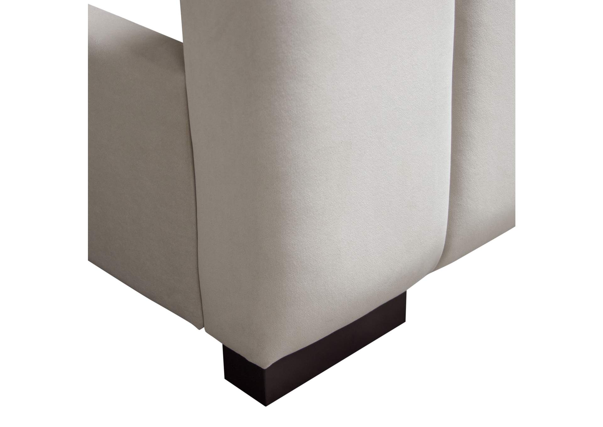 Venus Vertical Channel Tufted Queen Bed In Light Grey Velvet image 13