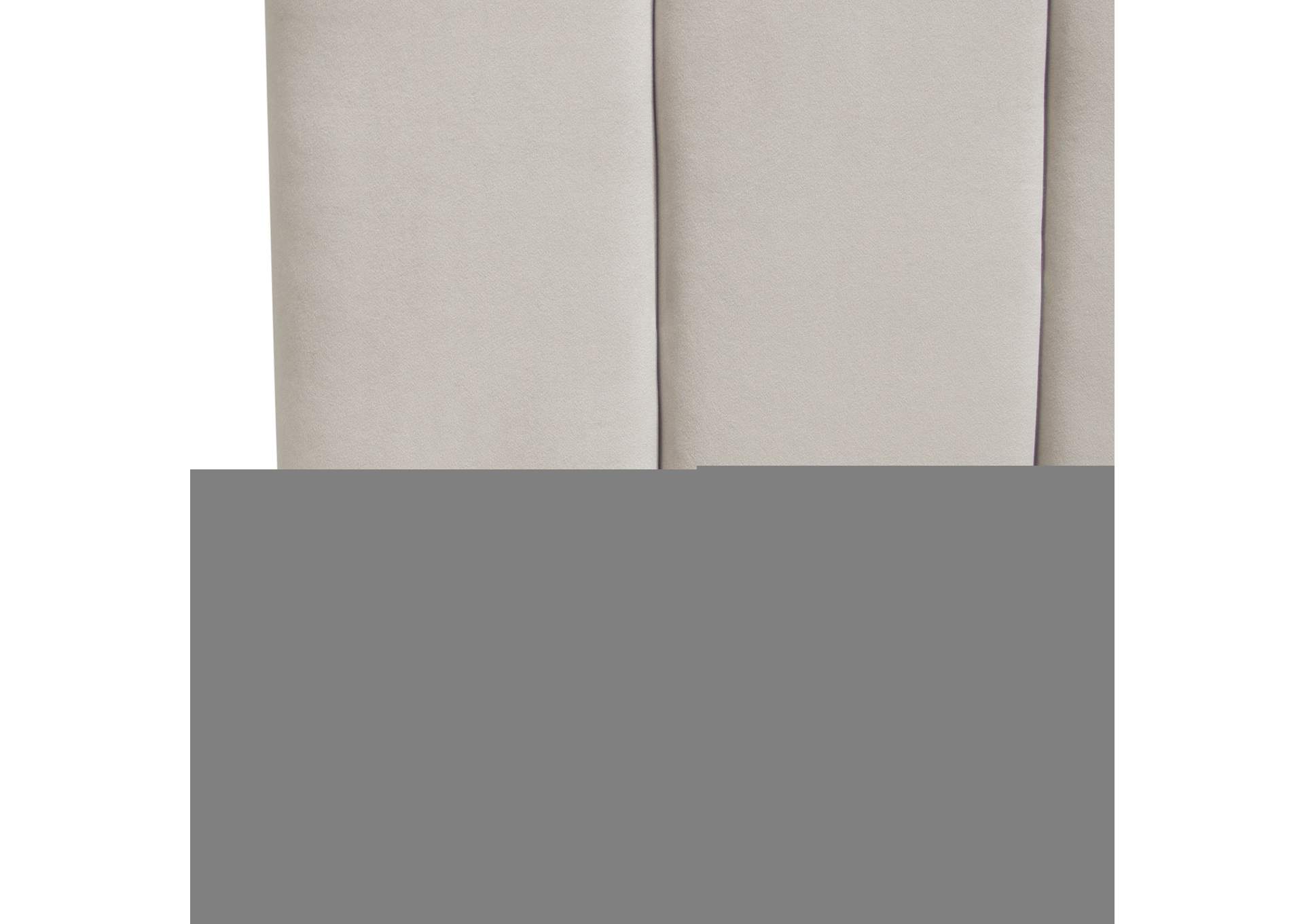 Venus Vertical Channel Tufted Queen Bed In Light Grey Velvet image 3