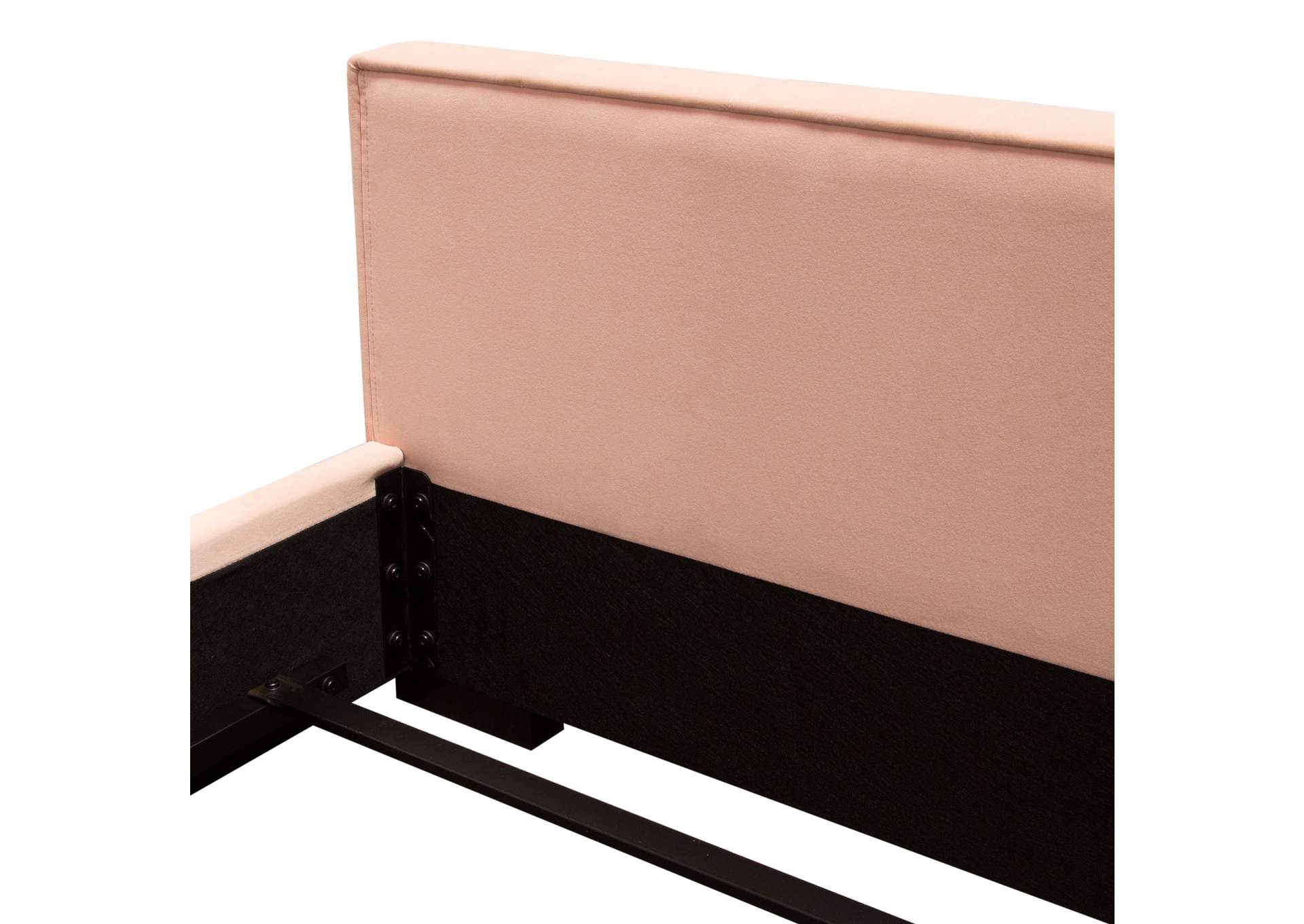 Venus Vertical Channel Tufted Eastern King Bed In Blush Pink Velvet image 13
