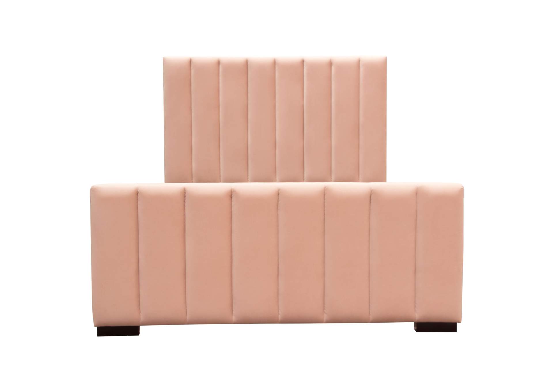 Venus Vertical Channel Tufted Eastern King Bed In Blush Pink Velvet image 12