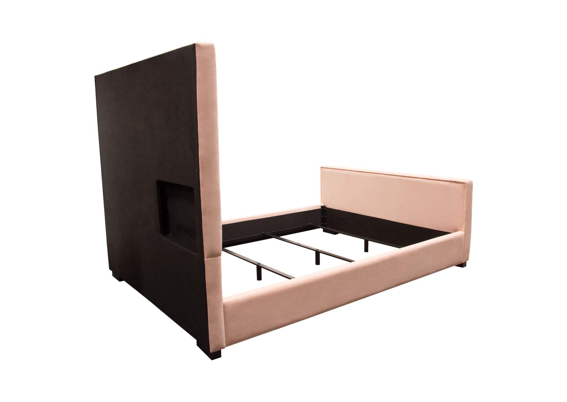 Venus Vertical Channel Tufted Eastern King Bed In Blush Pink Velvet image 9