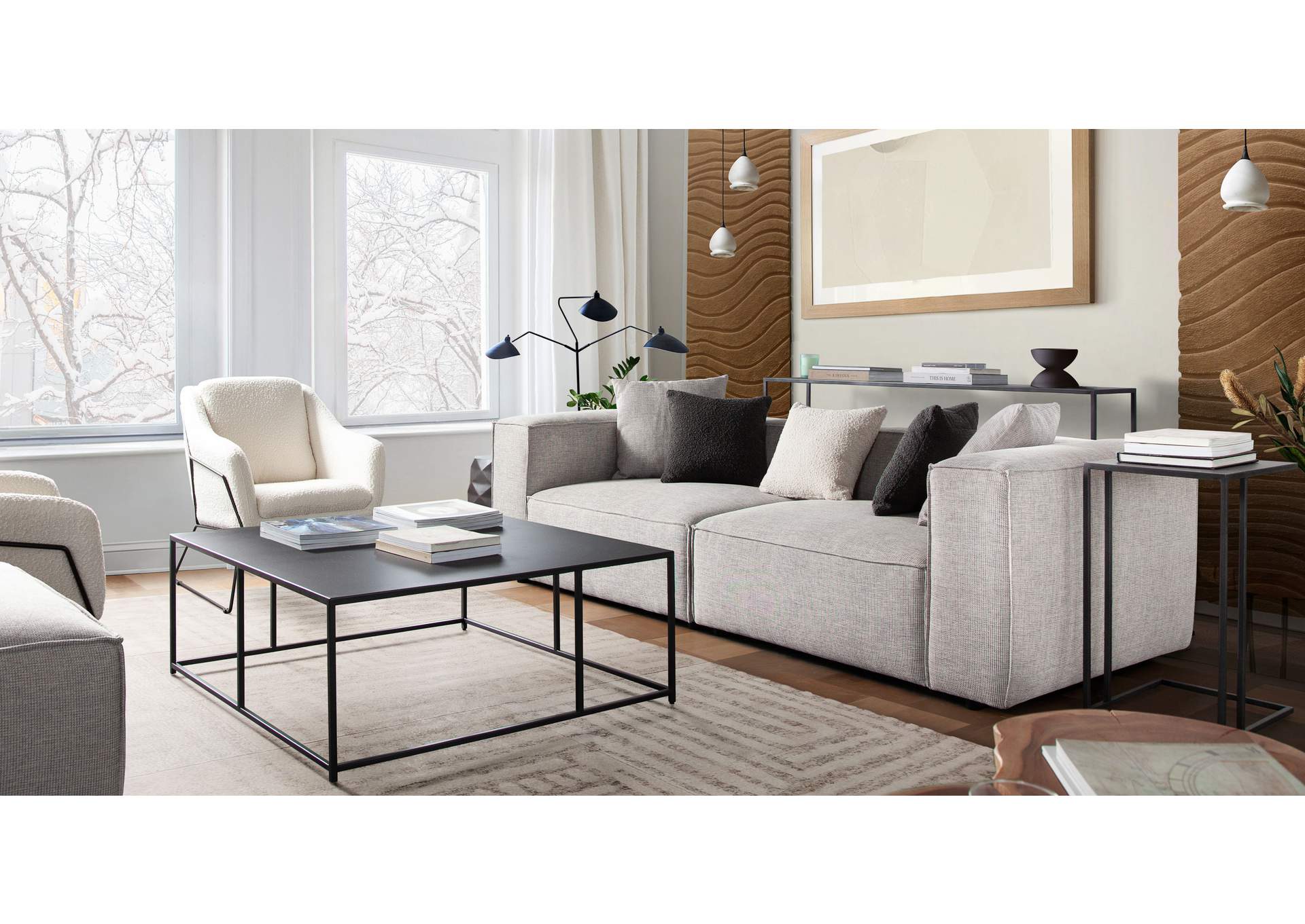 Vice 2pc Modular Sofa In Barley Fabric image 12