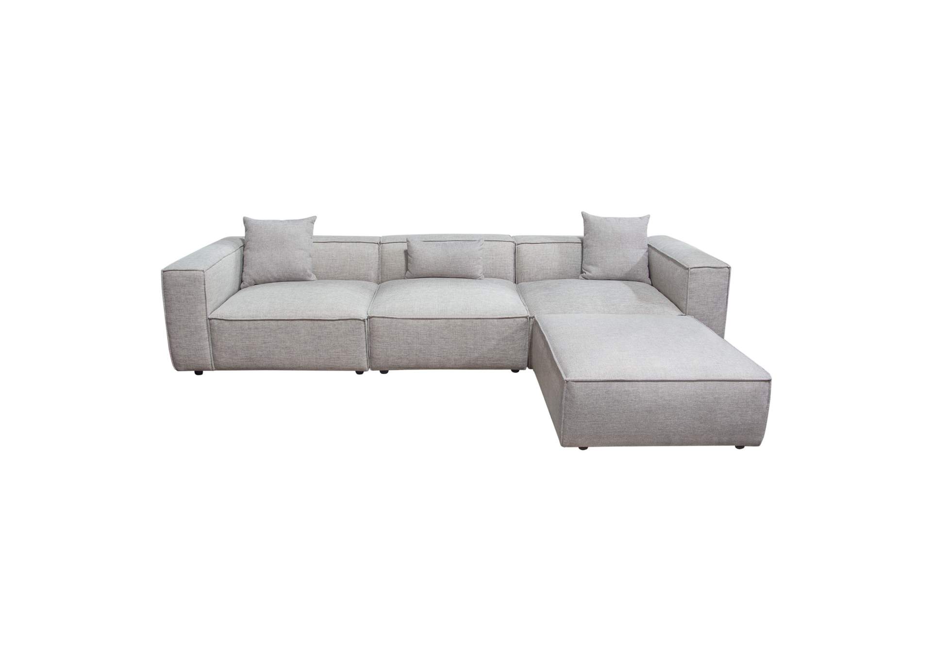 Vice 4pc Modular Sectional In Barley Fabric With Ottoman image 24