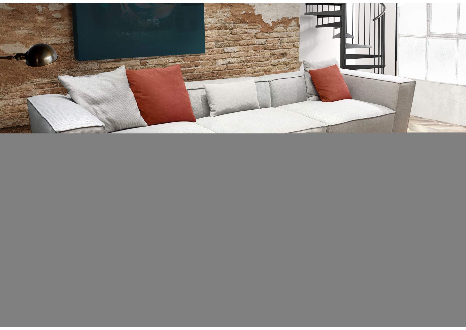 Vice 4pc Modular Sectional In Barley Fabric With Ottoman image 13