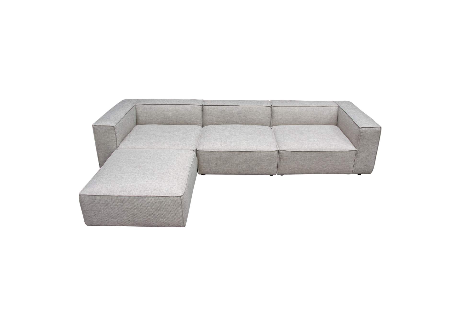 Vice 4pc Modular Sectional In Barley Fabric With Ottoman image 11