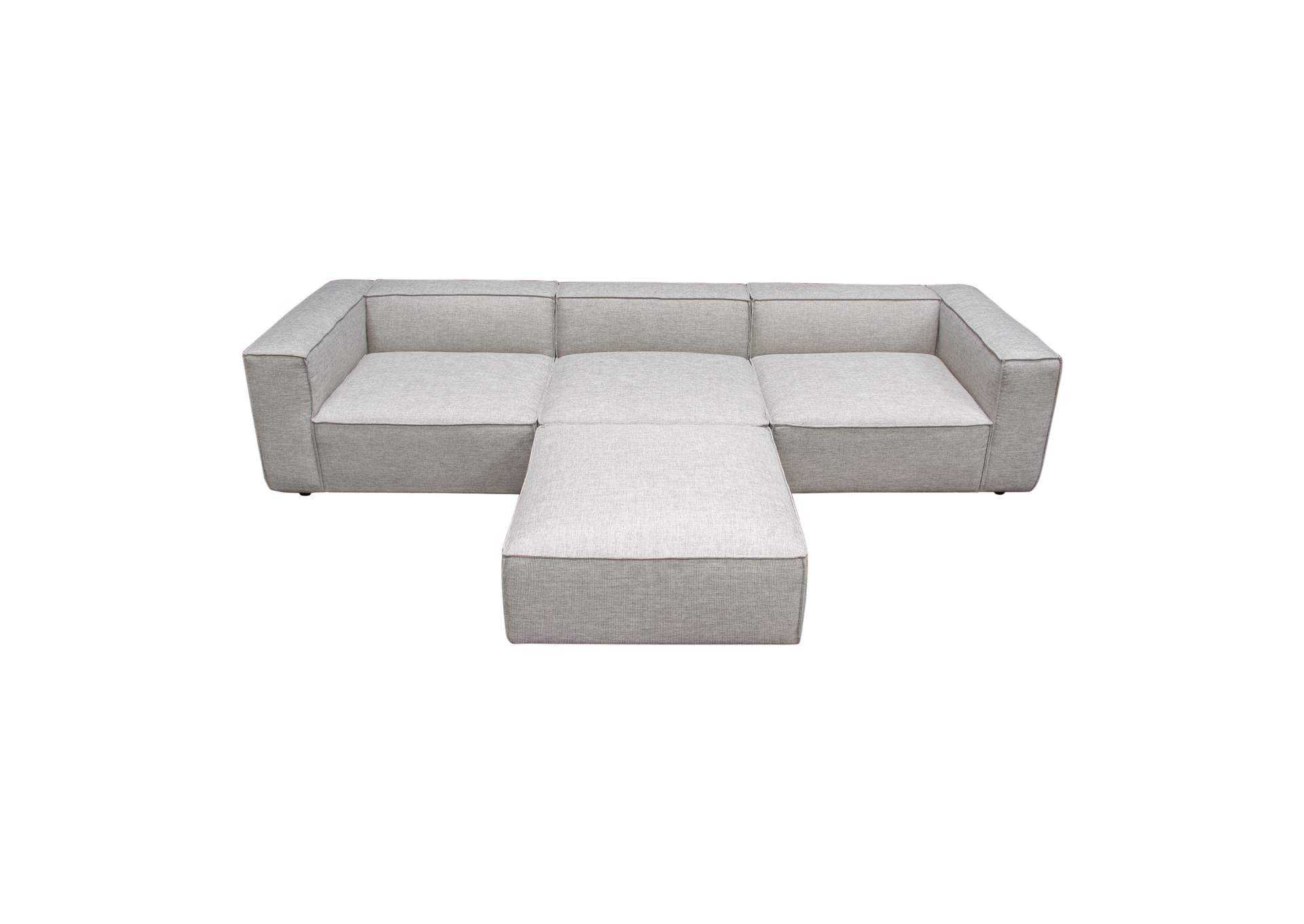 Vice 4pc Modular Sectional In Barley Fabric With Ottoman image 10