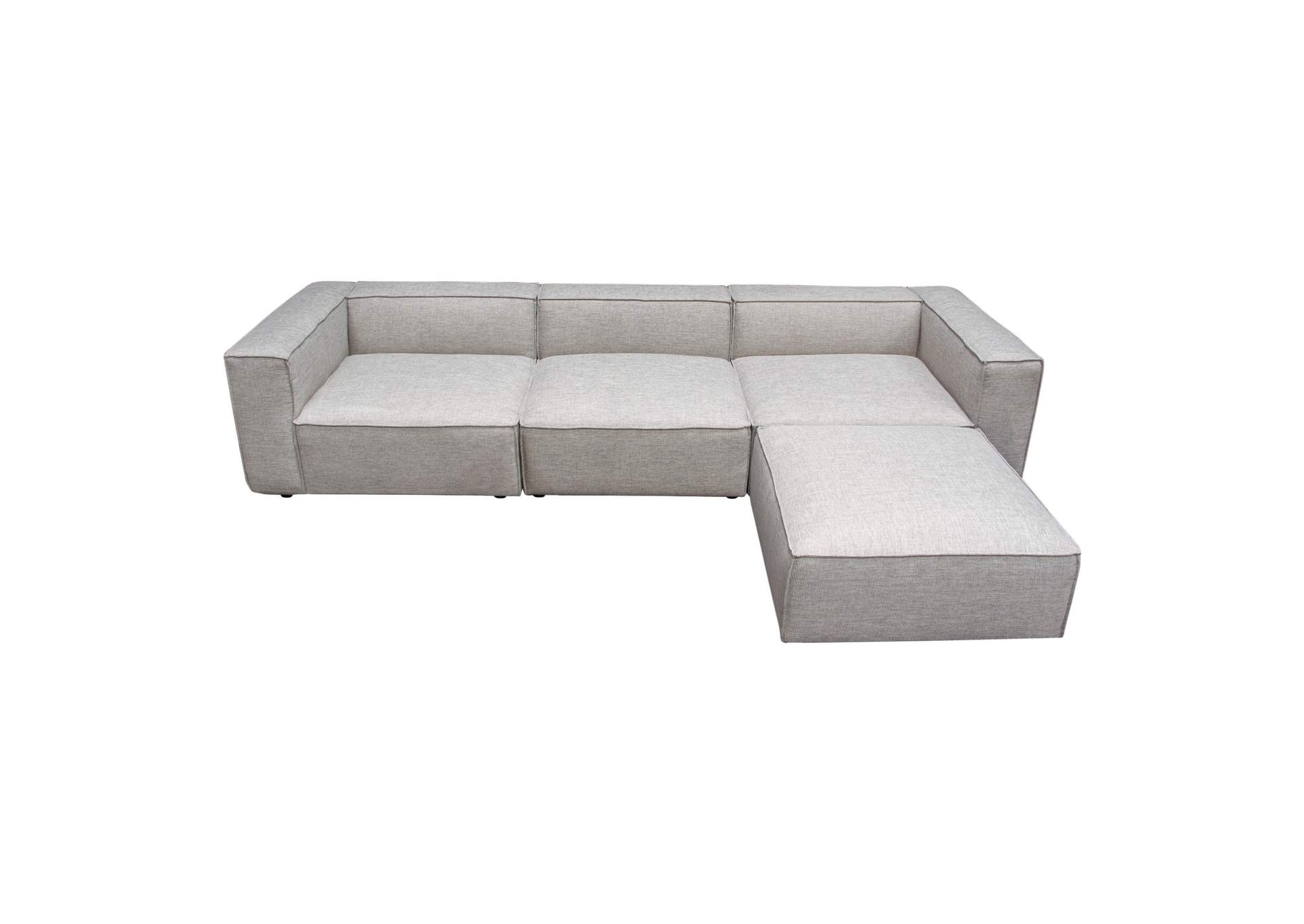 Vice 4pc Modular Sectional In Barley Fabric With Ottoman image 9