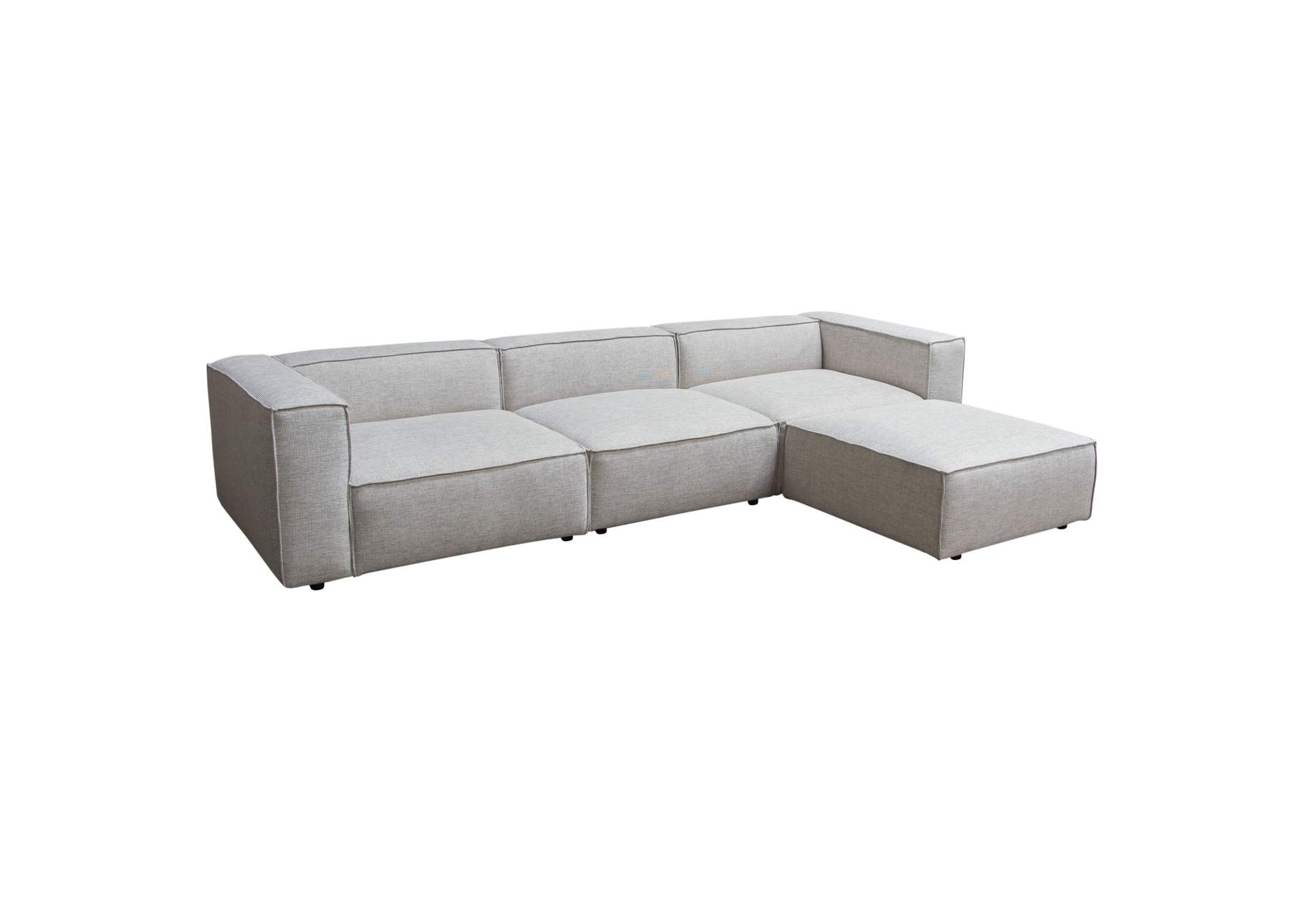 Vice 4pc Modular Sectional In Barley Fabric With Ottoman image 7