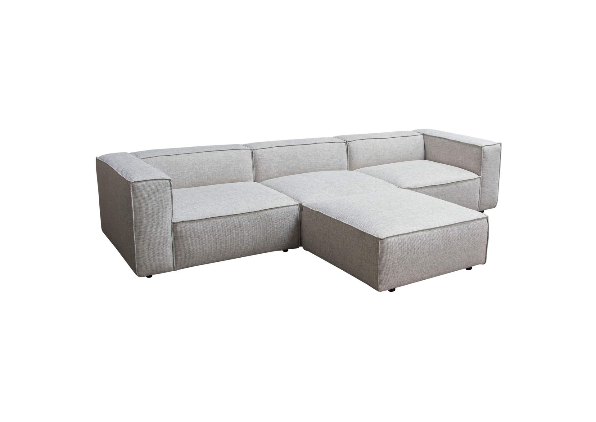 Vice 4pc Modular Sectional In Barley Fabric With Ottoman image 6