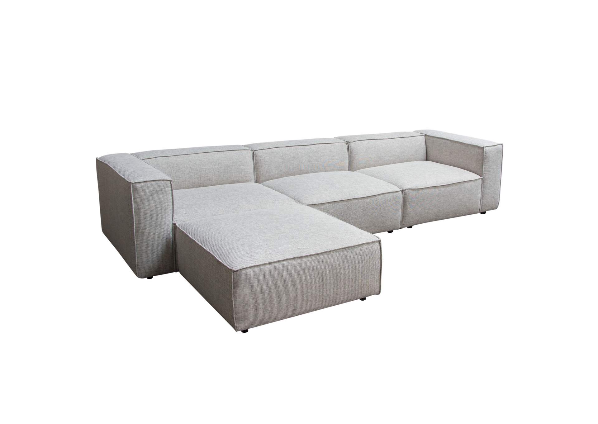 Vice 4pc Modular Sectional In Barley Fabric With Ottoman image 5